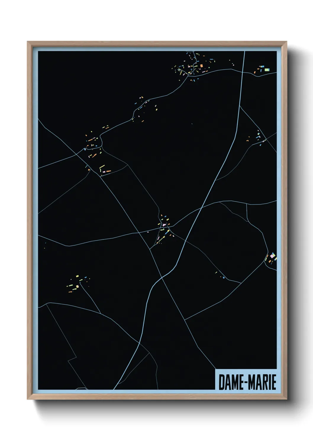 Une affiche de carte sur Dame-Marie