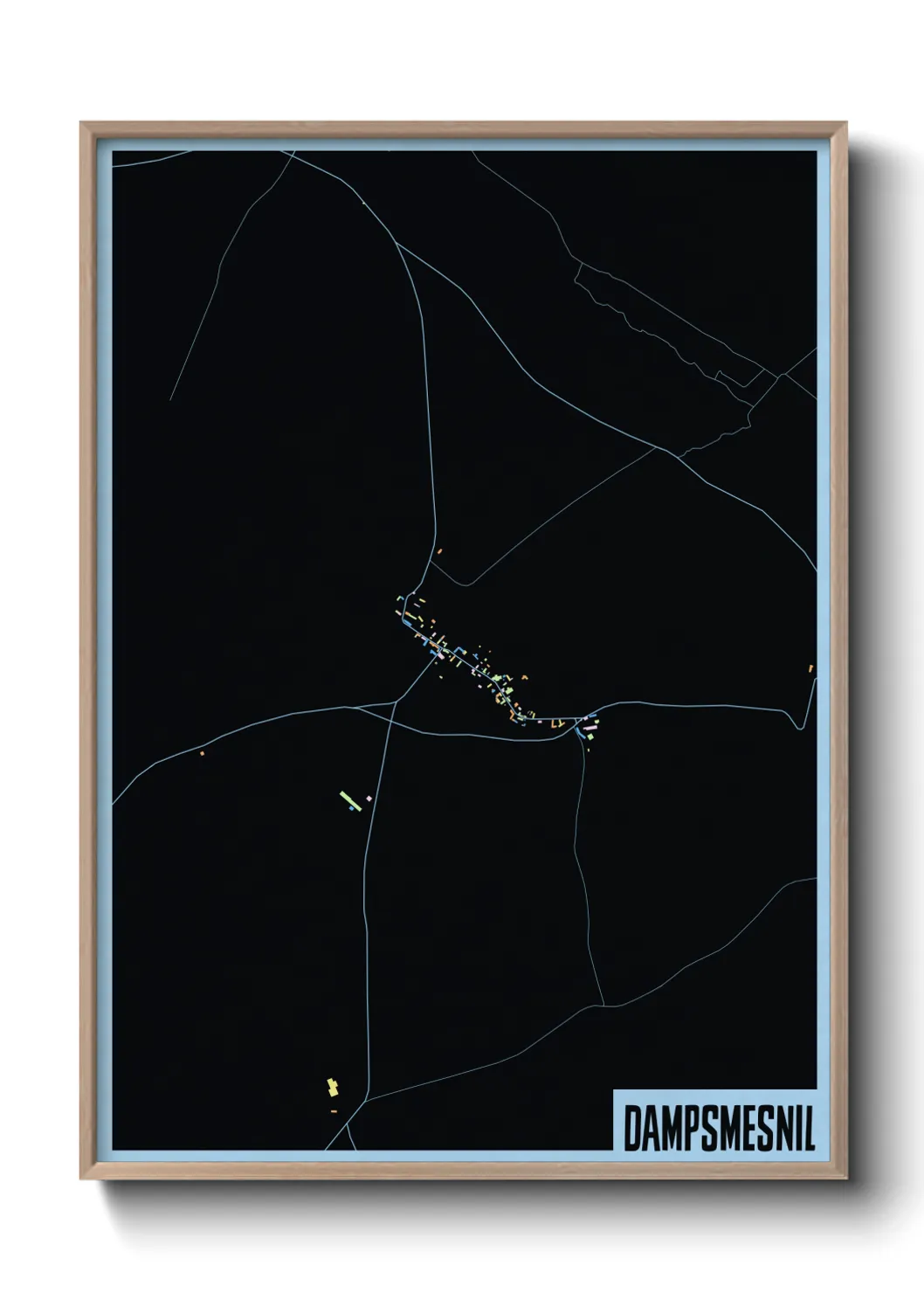 Une affiche de carte sur Dampsmesnil