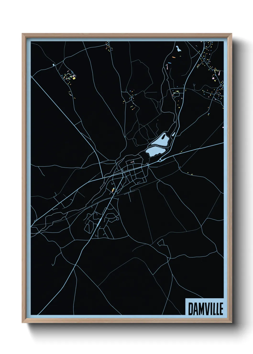 Une affiche de carte sur Damville