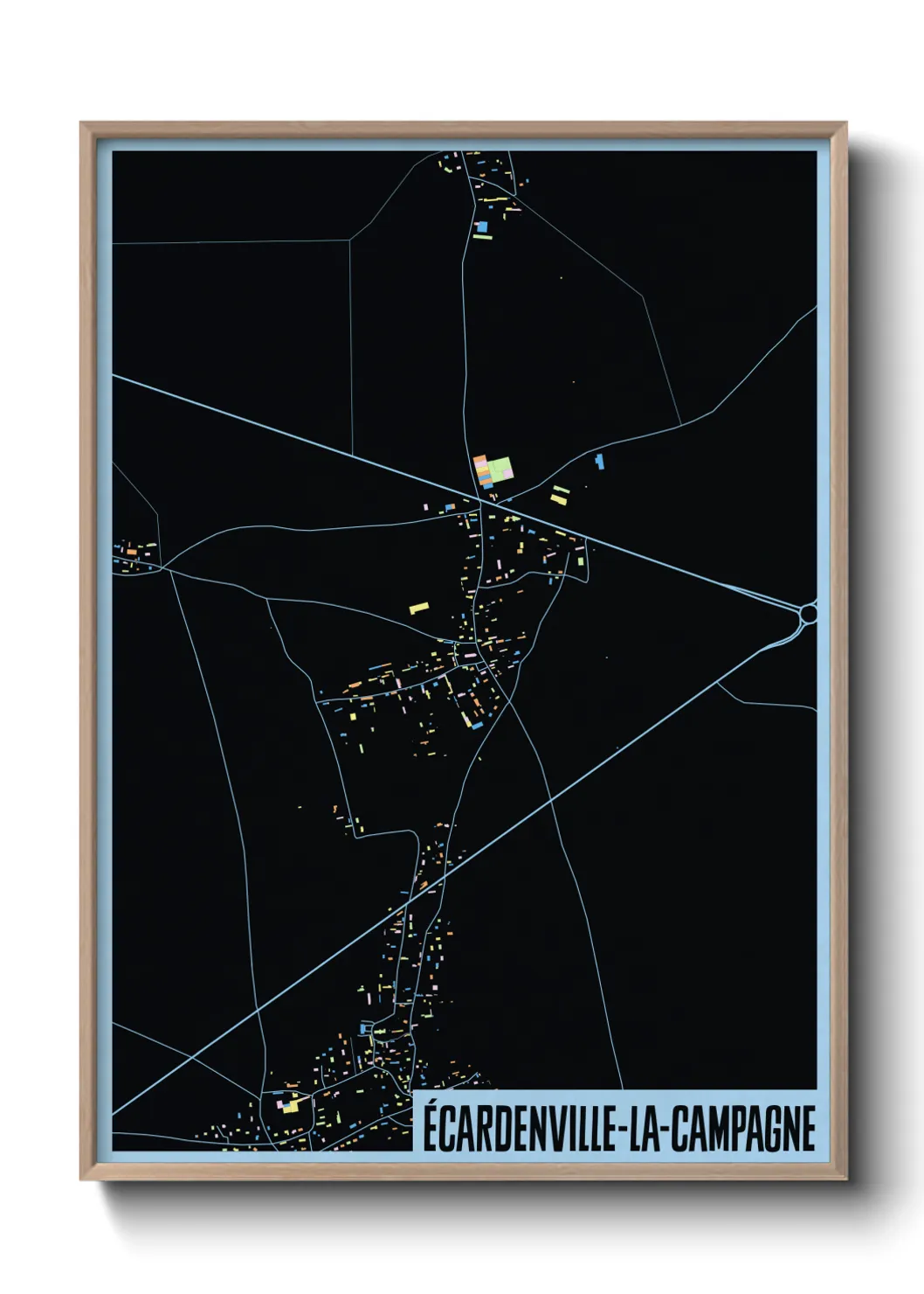 Une affiche de carte sur Écardenville-la-Campagne