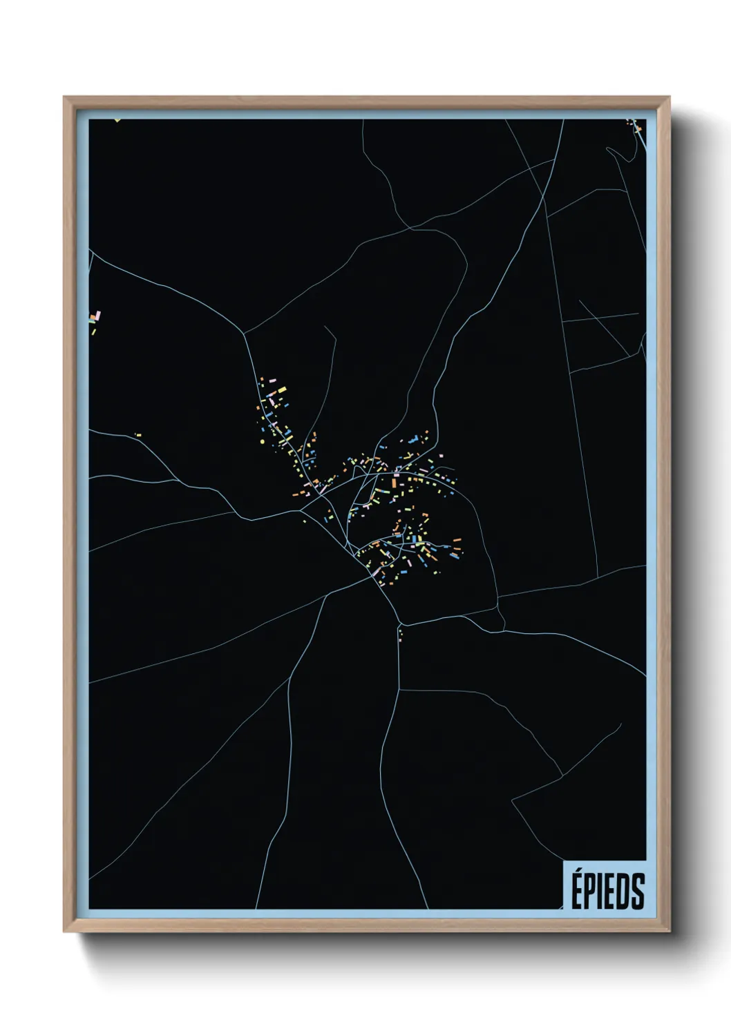 Une affiche de carte sur Épieds