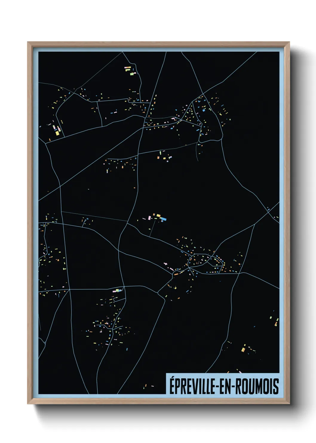 Une affiche de carte sur Épreville-en-Roumois