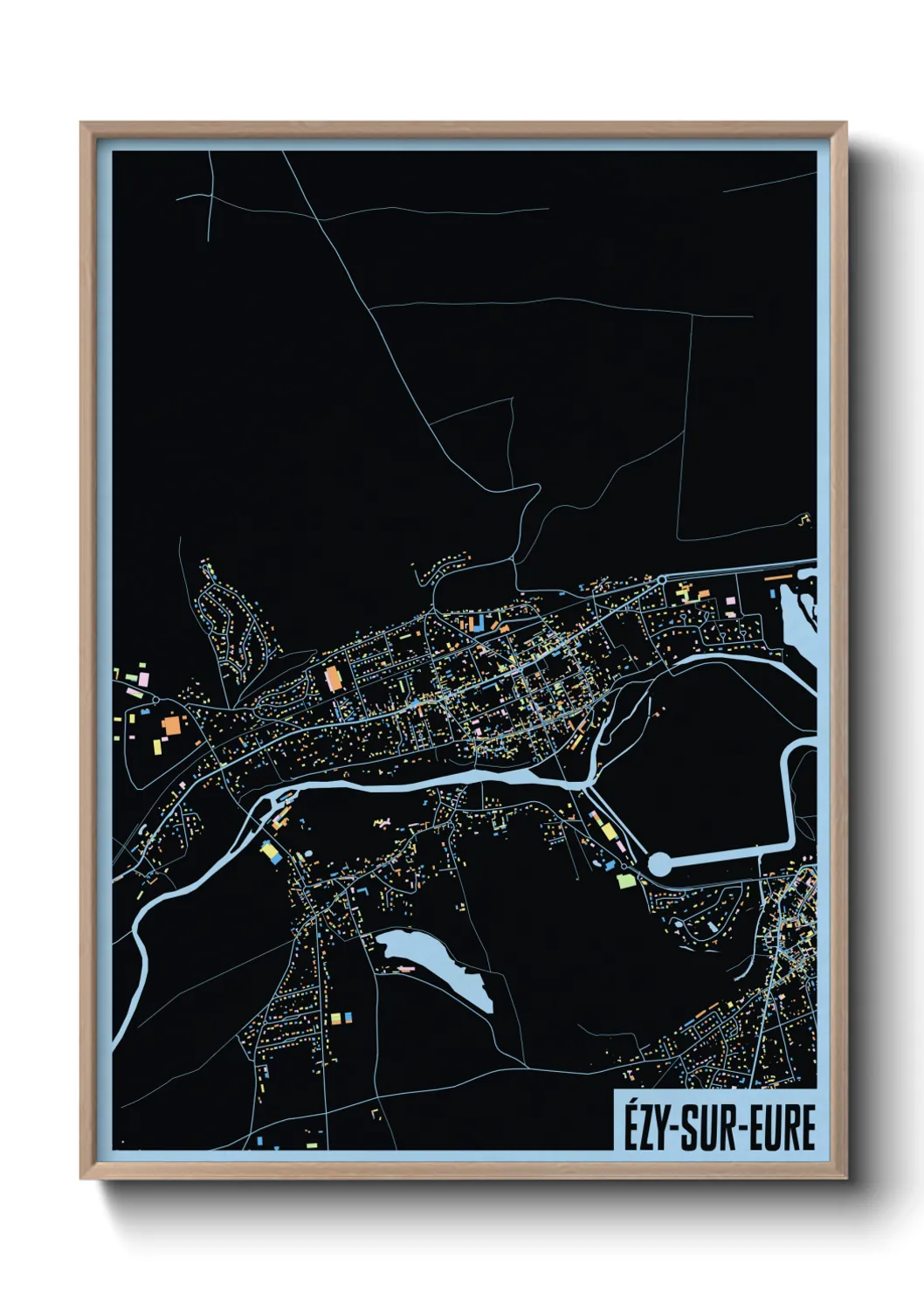 Une affiche de carte sur Ézy-sur-Eure