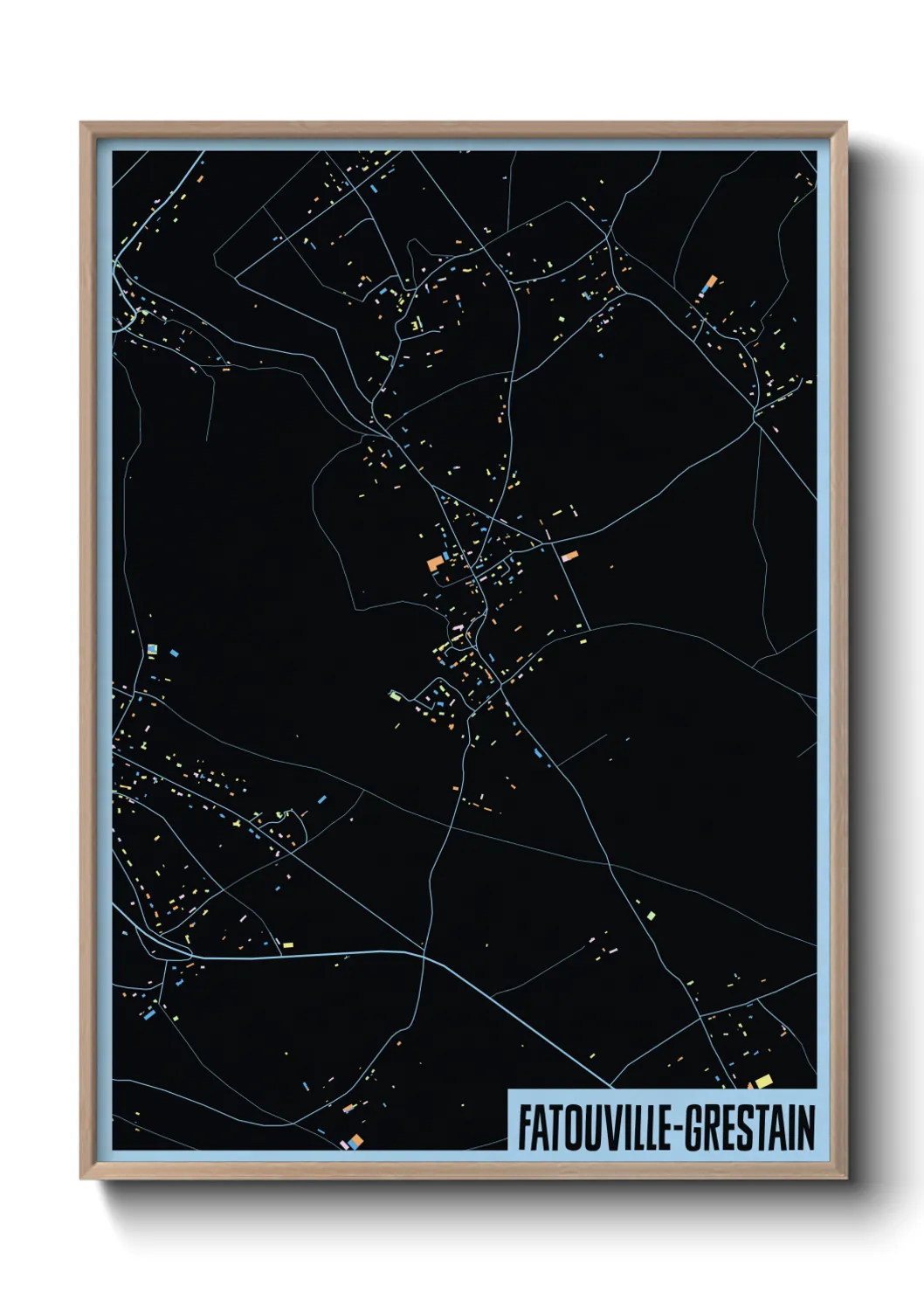 Une affiche de carte sur Fatouville-Grestain