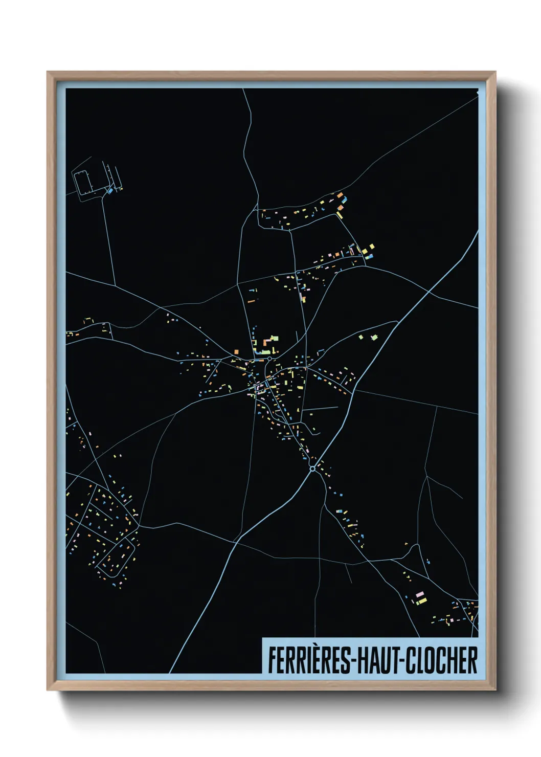 Une affiche de carte sur Ferrières-Haut-Clocher