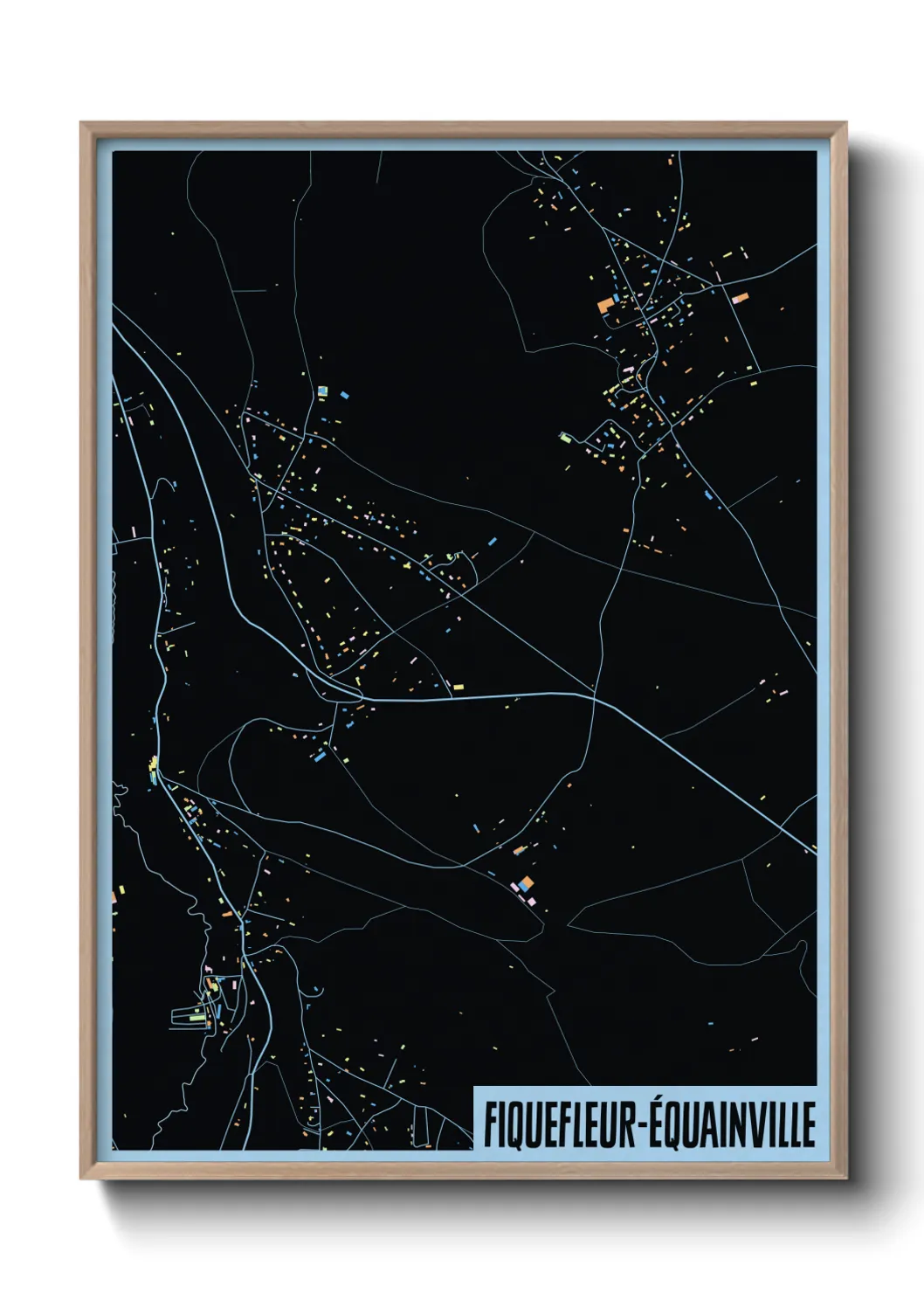 Une affiche de carte sur Fiquefleur-Équainville
