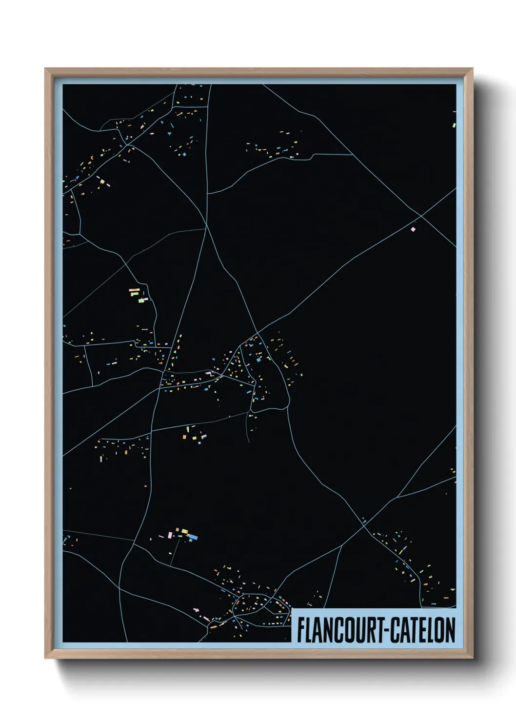 Une affiche de carte sur Flancourt-Catelon