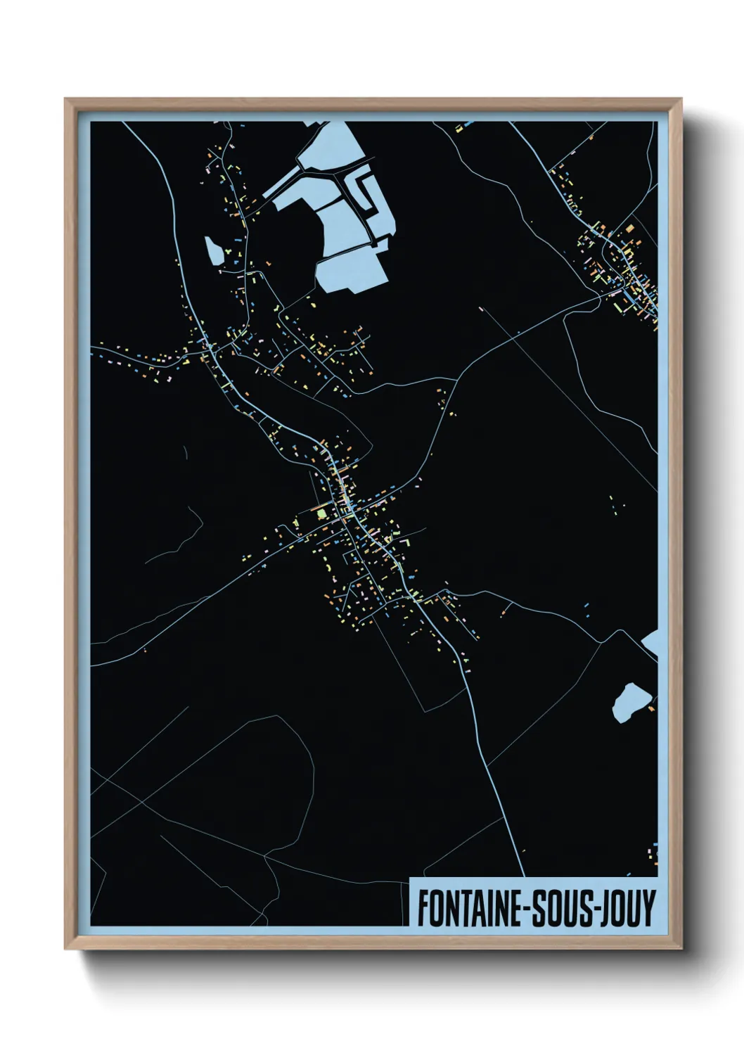 Une affiche de carte sur Fontaine-sous-Jouy