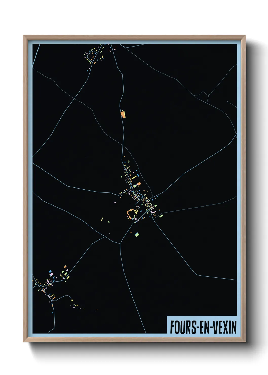 Une affiche de carte sur Fours-en-Vexin