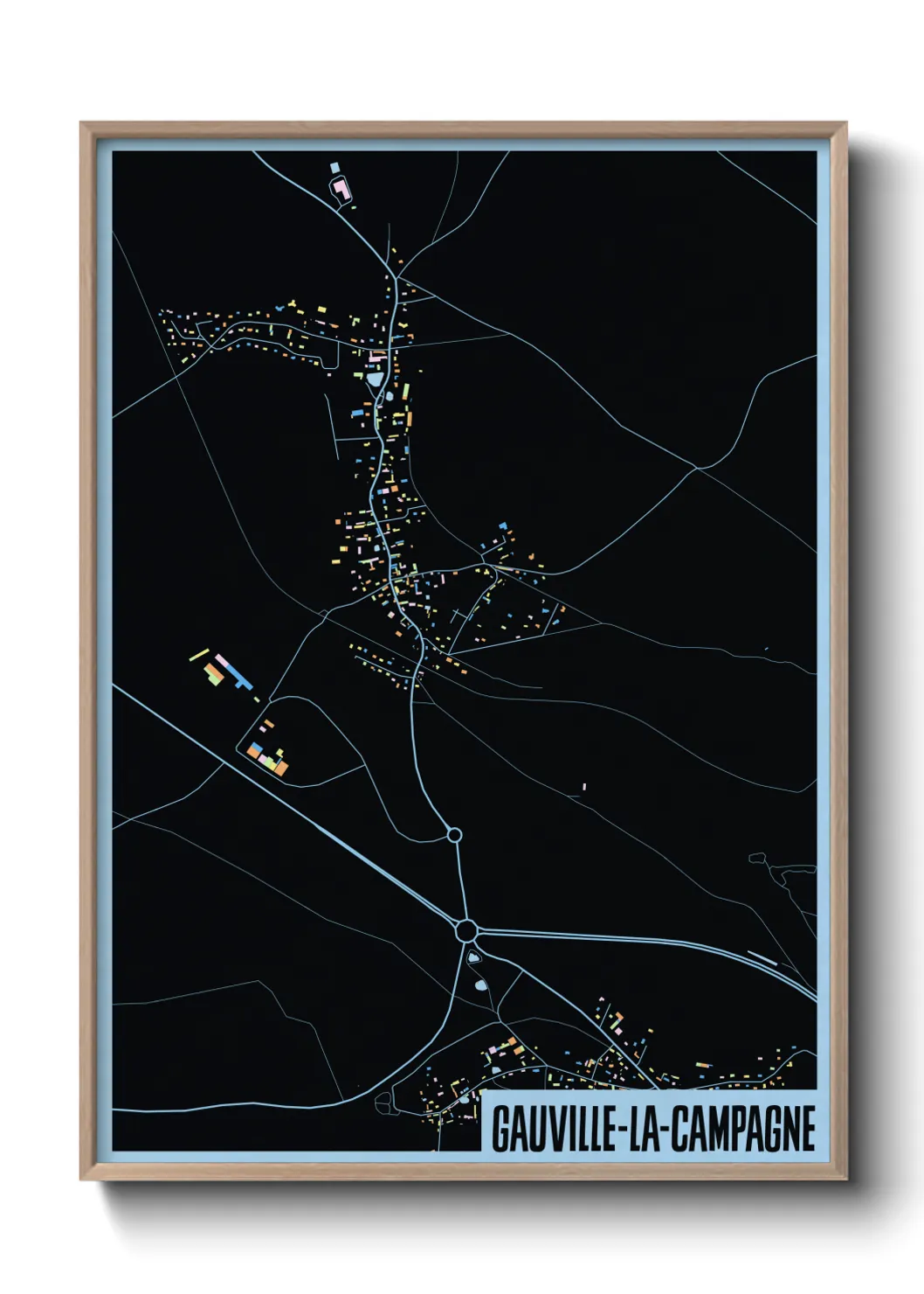 Une affiche de carte sur Gauville-la-Campagne