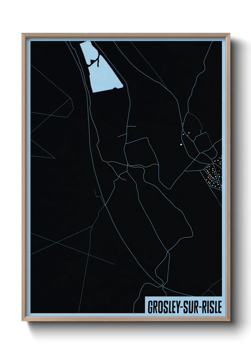 Une affiche de carte sur Grosley-sur-Risle