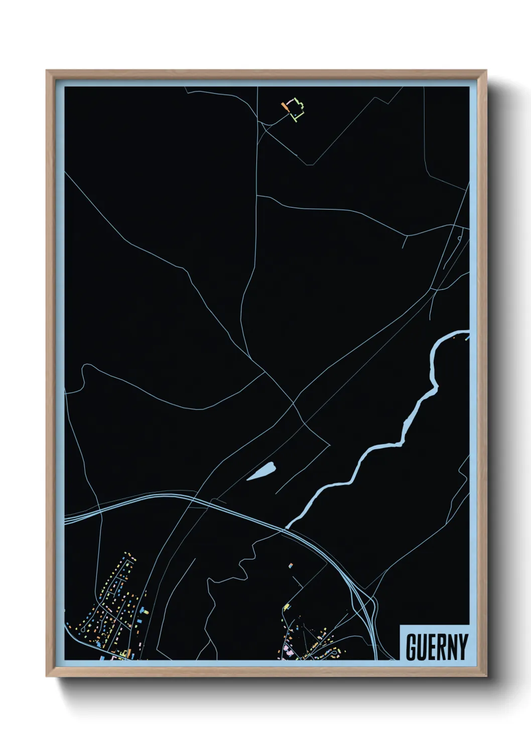 Une affiche de carte sur Guerny