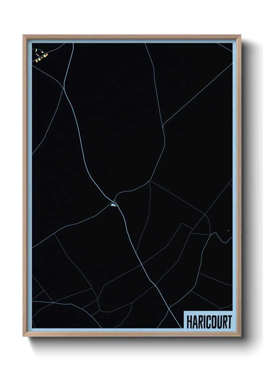 Une affiche de carte sur Haricourt