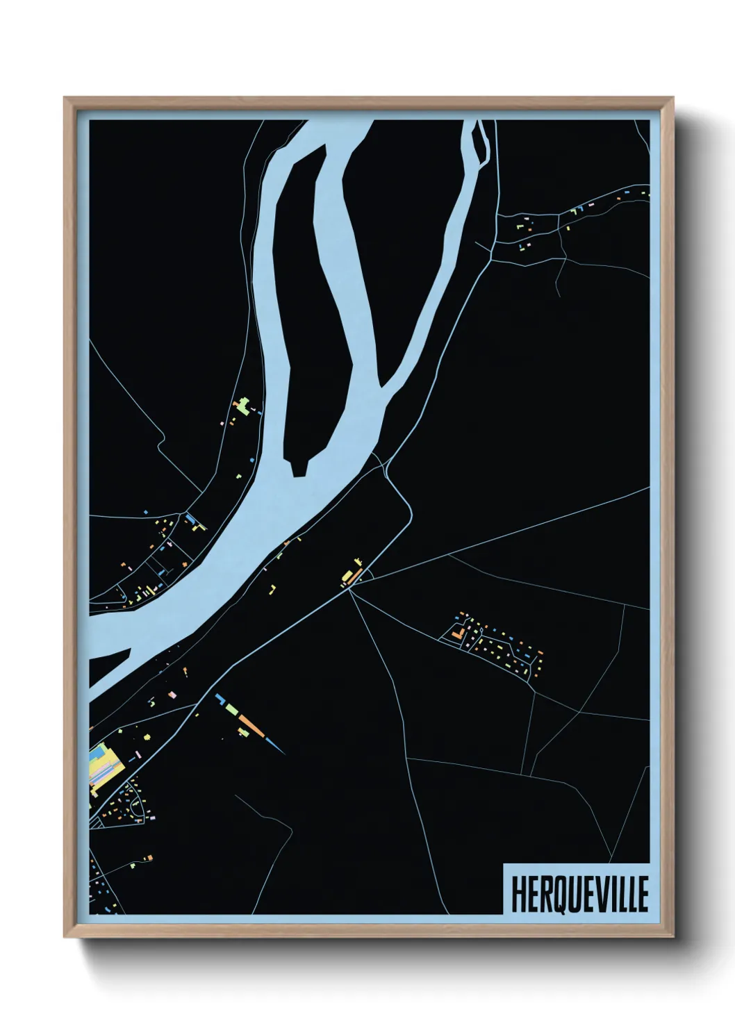 Une affiche de carte sur Herqueville