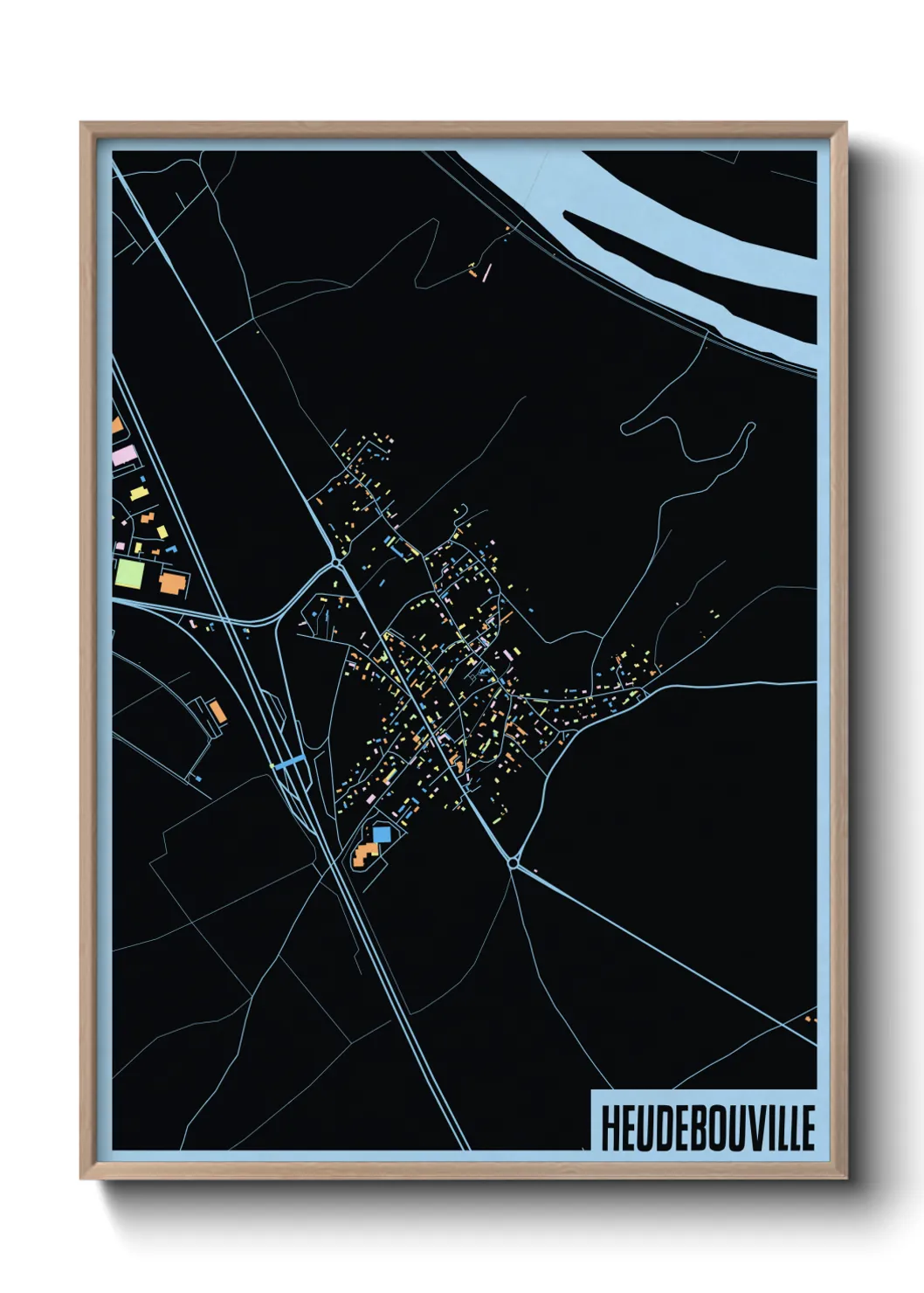 Une affiche de carte sur Heudebouville