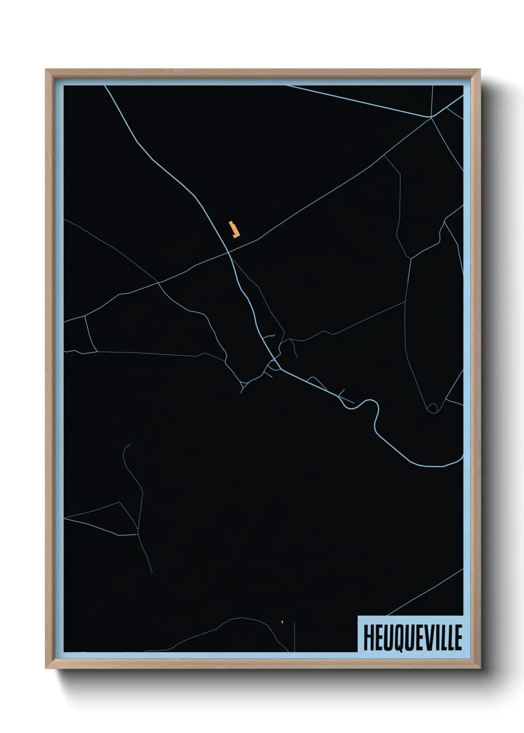 Une affiche de carte sur Heuqueville