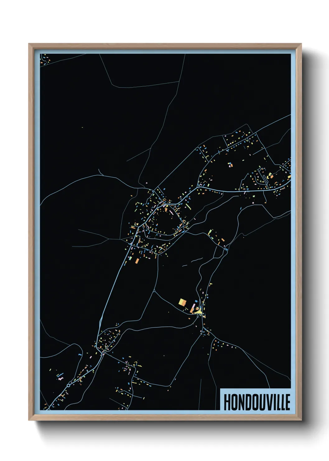 Une affiche de carte sur Hondouville