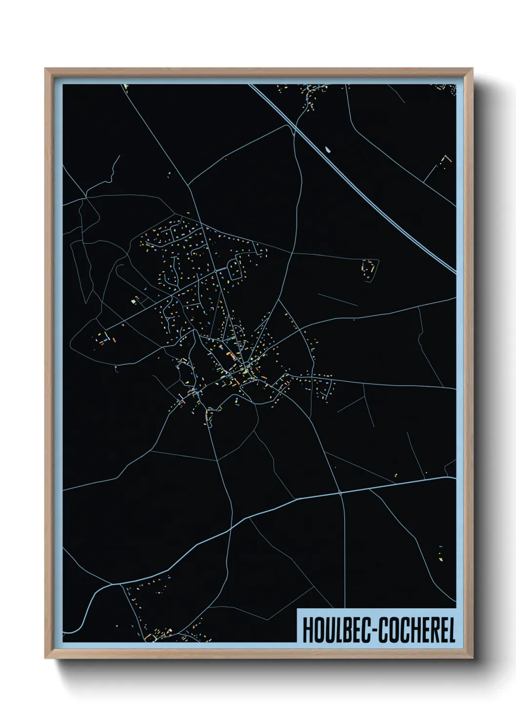 Une affiche de carte sur Houlbec-Cocherel