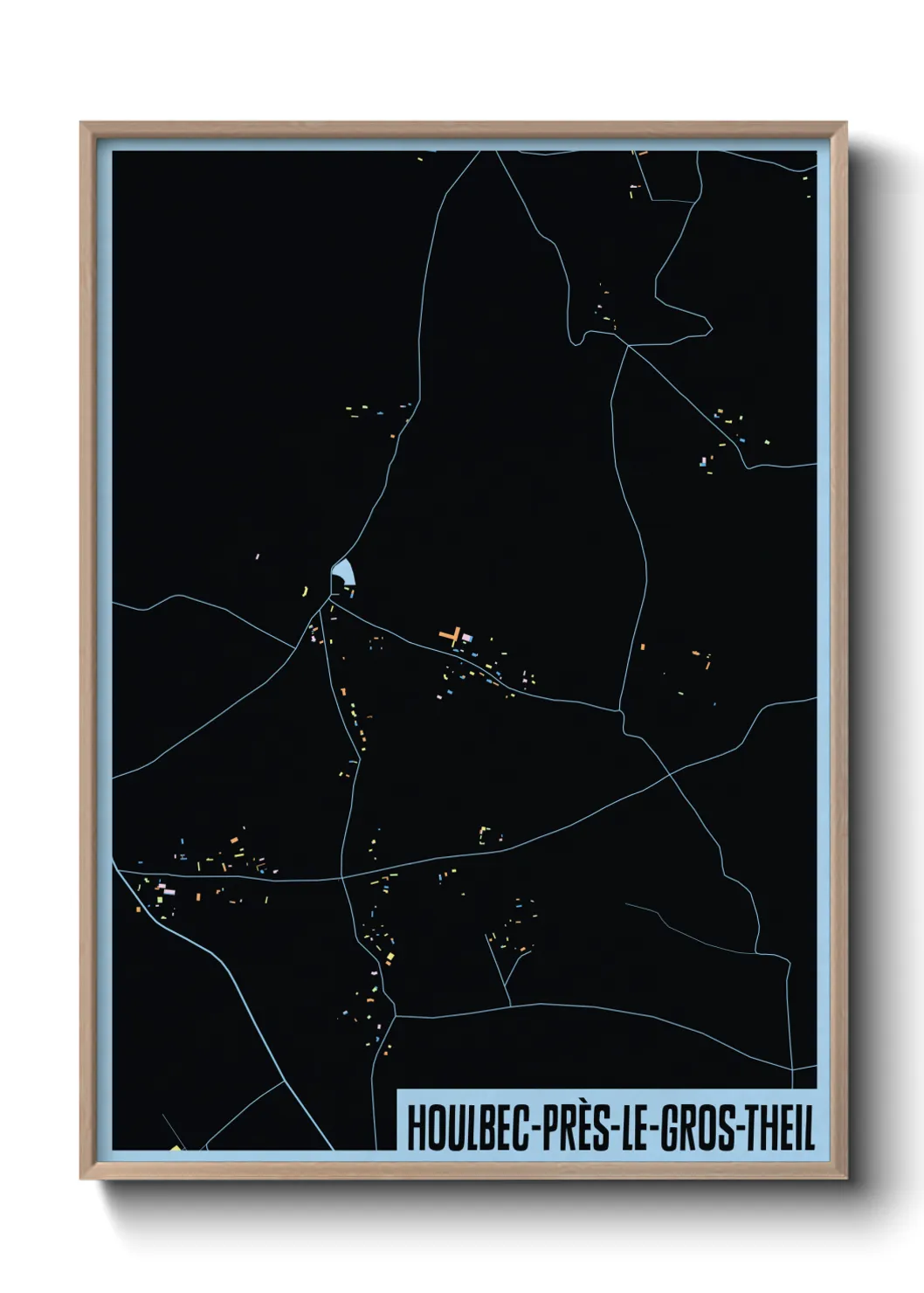 Une affiche de carte sur Houlbec-près-le-Gros-Theil