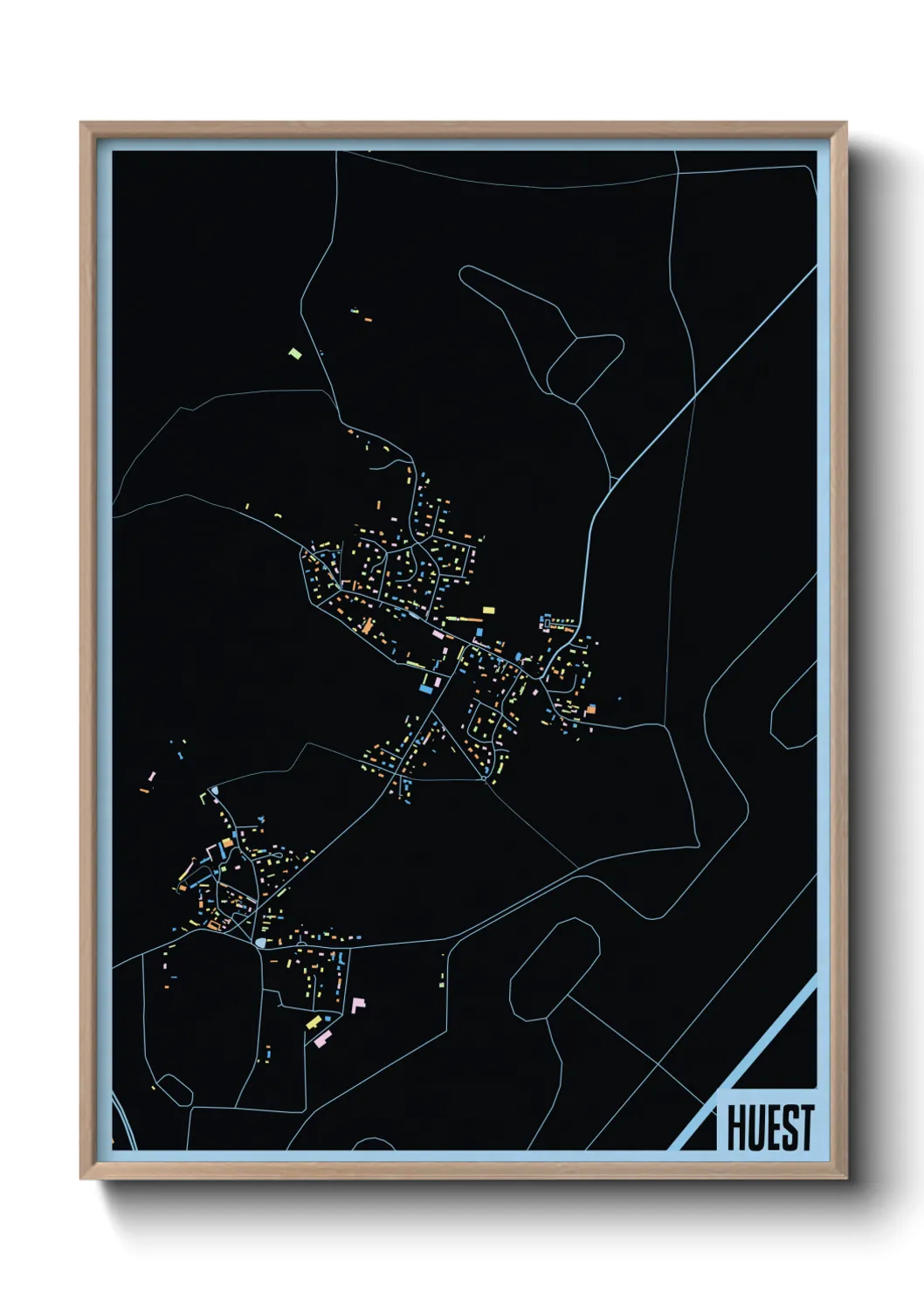 Une affiche de carte sur Huest