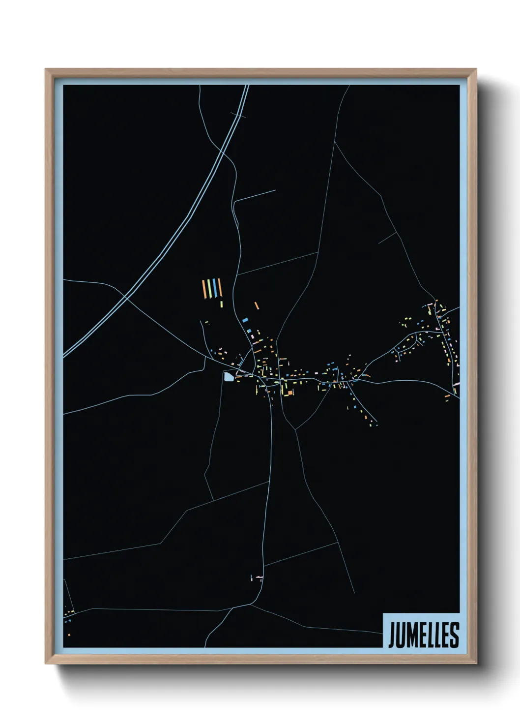 Une affiche de carte sur Jumelles