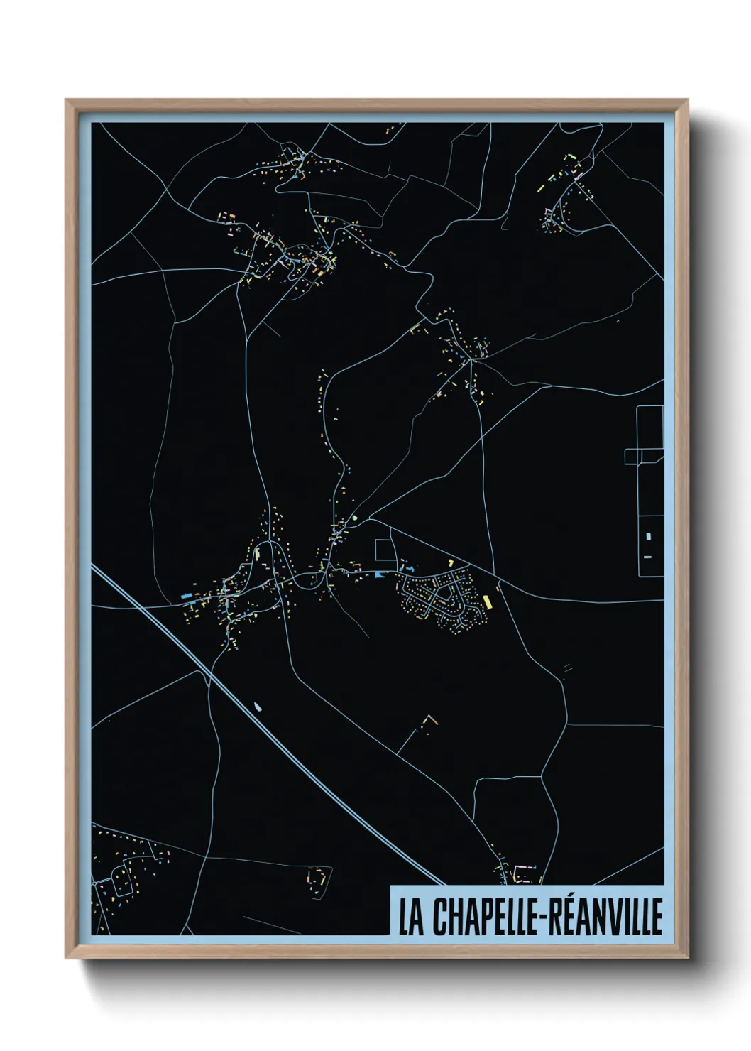 Une affiche de carte sur La Chapelle-Réanville