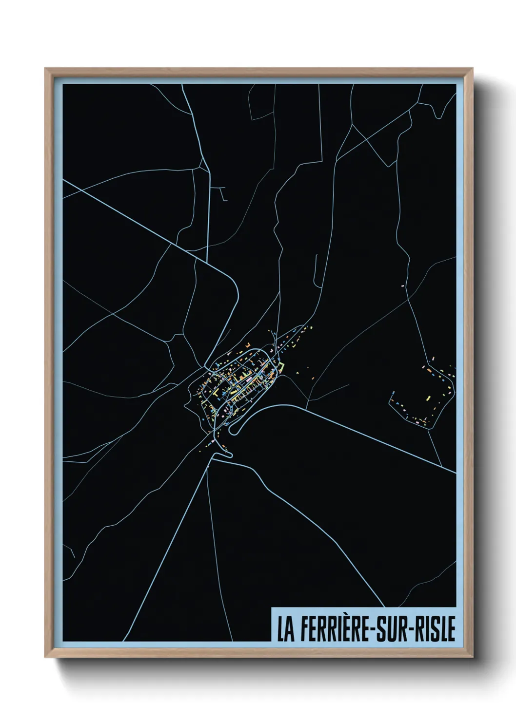 Une affiche de carte sur La Ferrière-sur-Risle