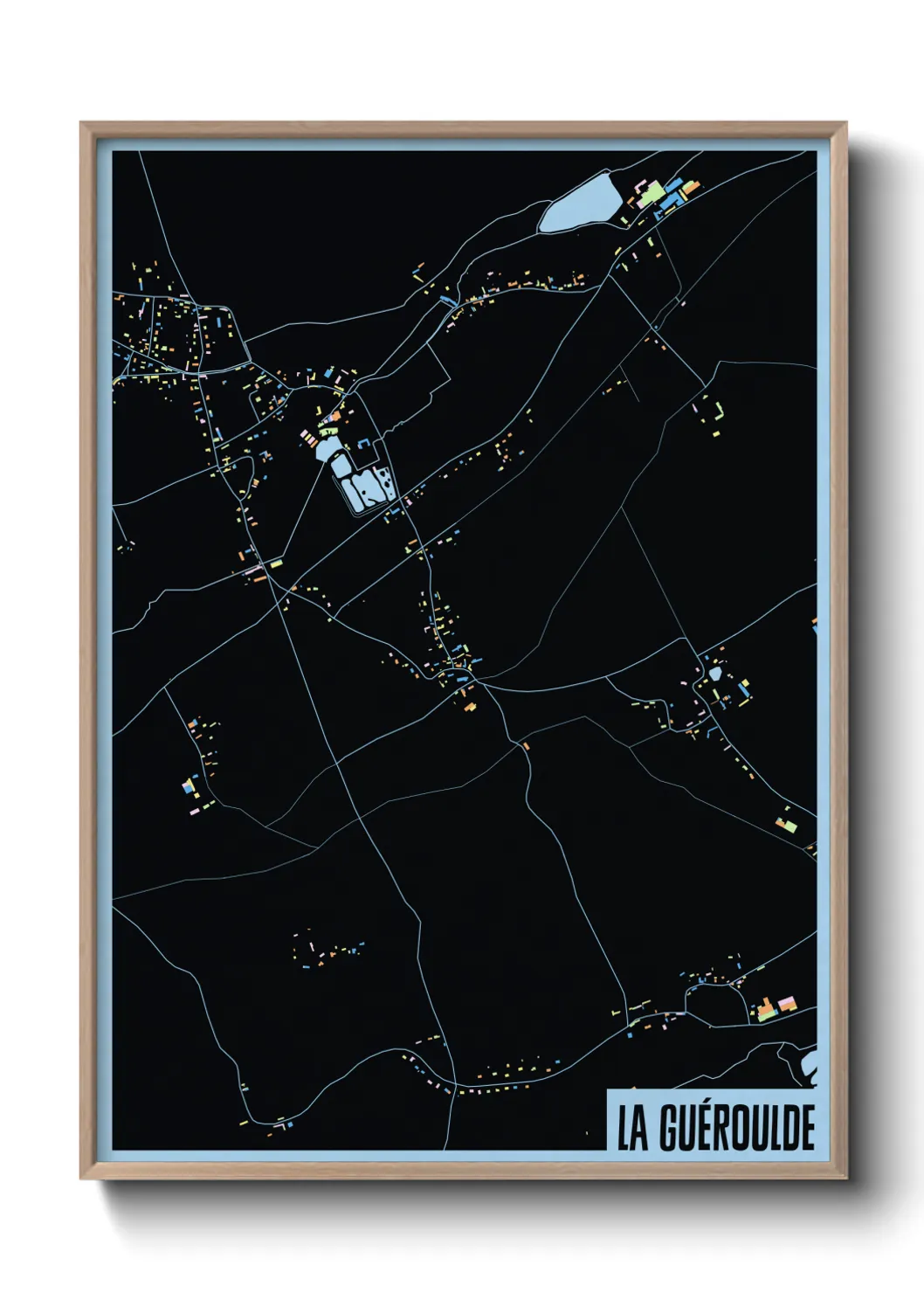 Une affiche de carte sur La Guéroulde