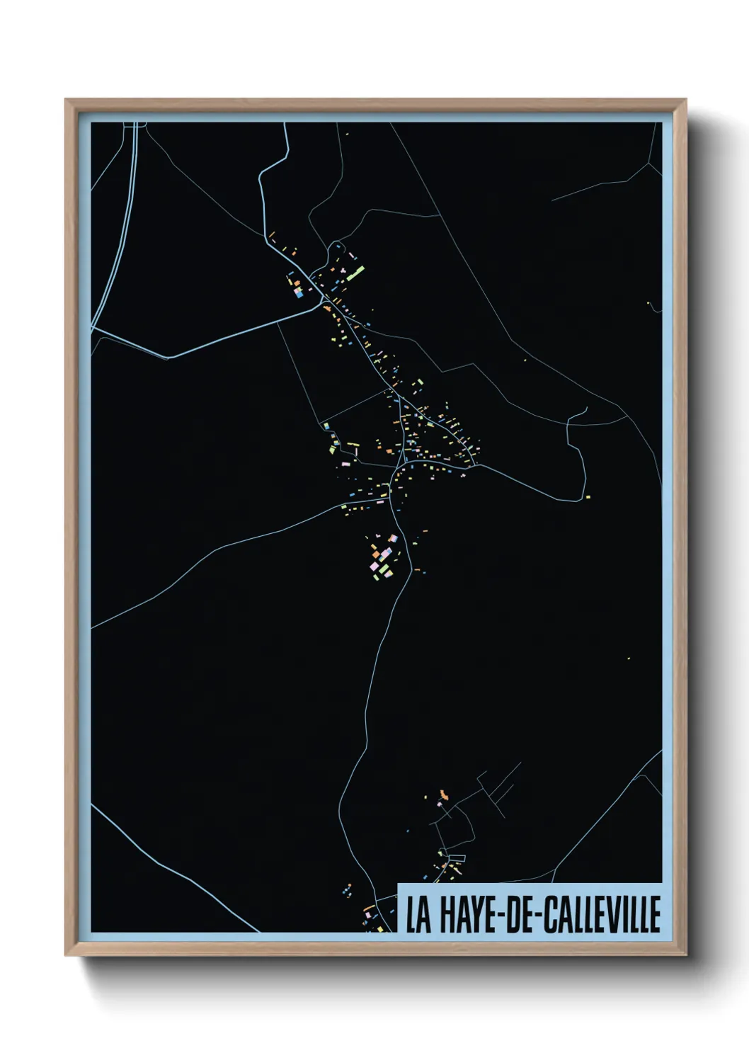 Une affiche de carte sur La Haye-de-Calleville