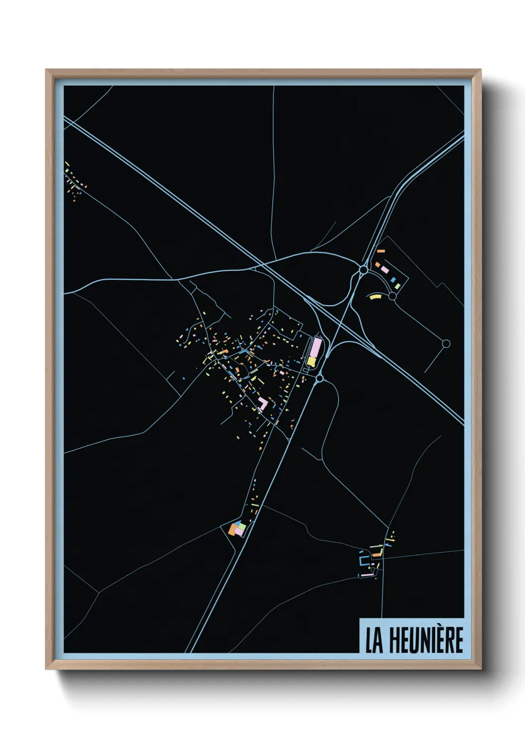 Une affiche de carte sur La Heunière