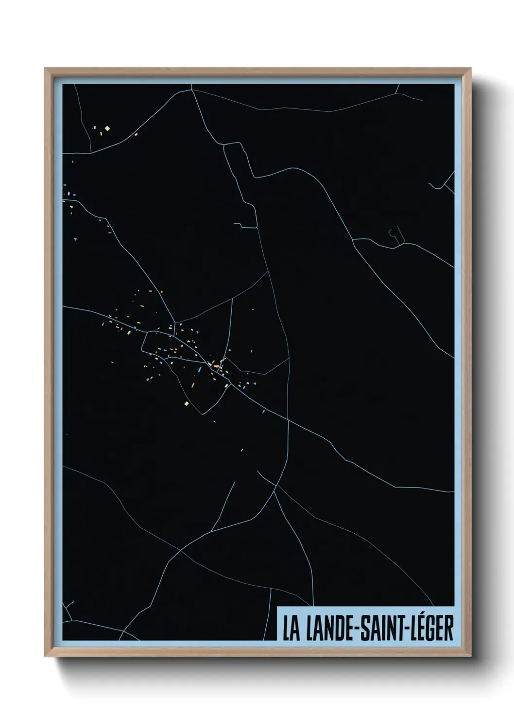 Une affiche de carte sur La Lande-Saint-Léger