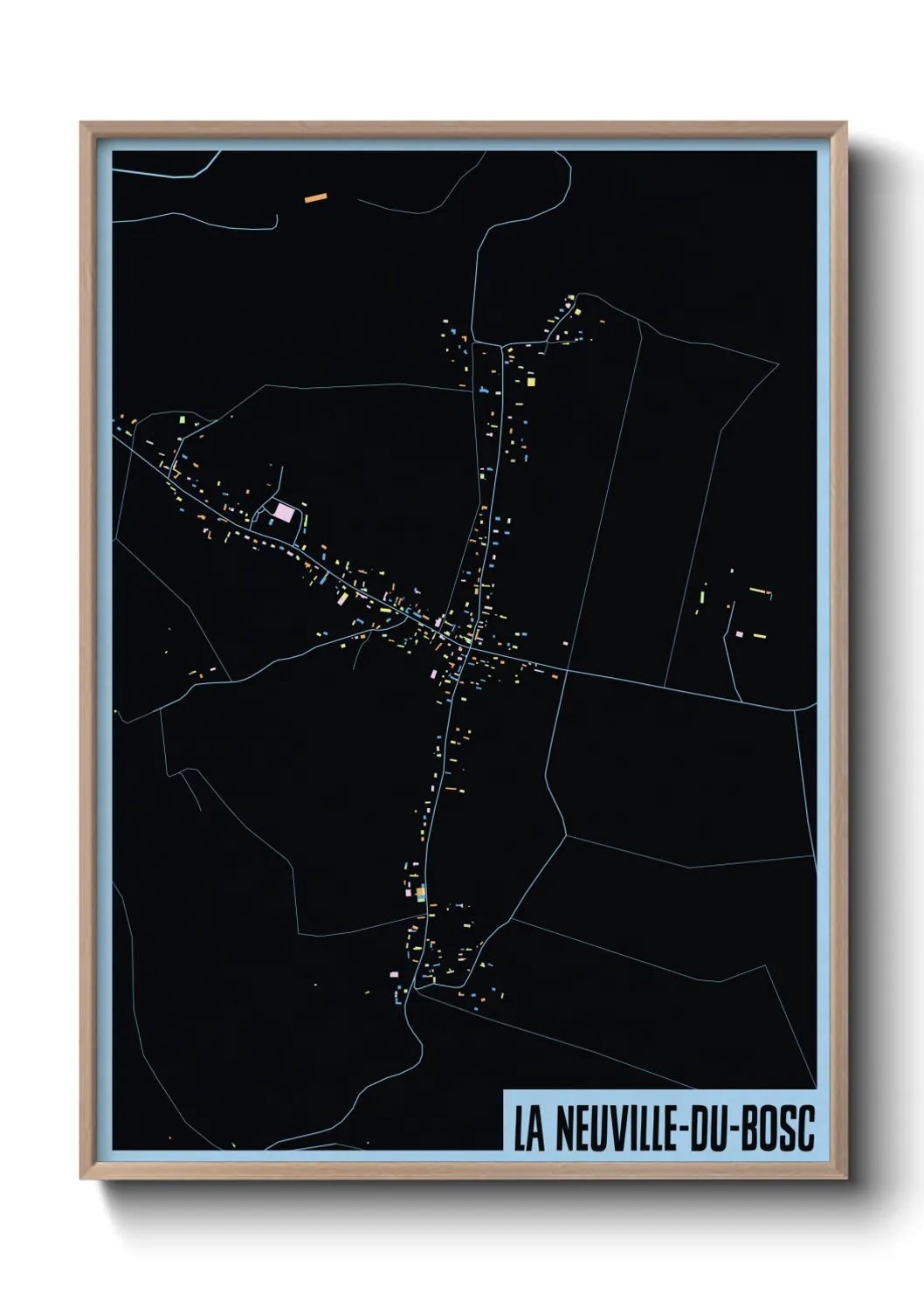 Une affiche de carte sur La Neuville-du-Bosc
