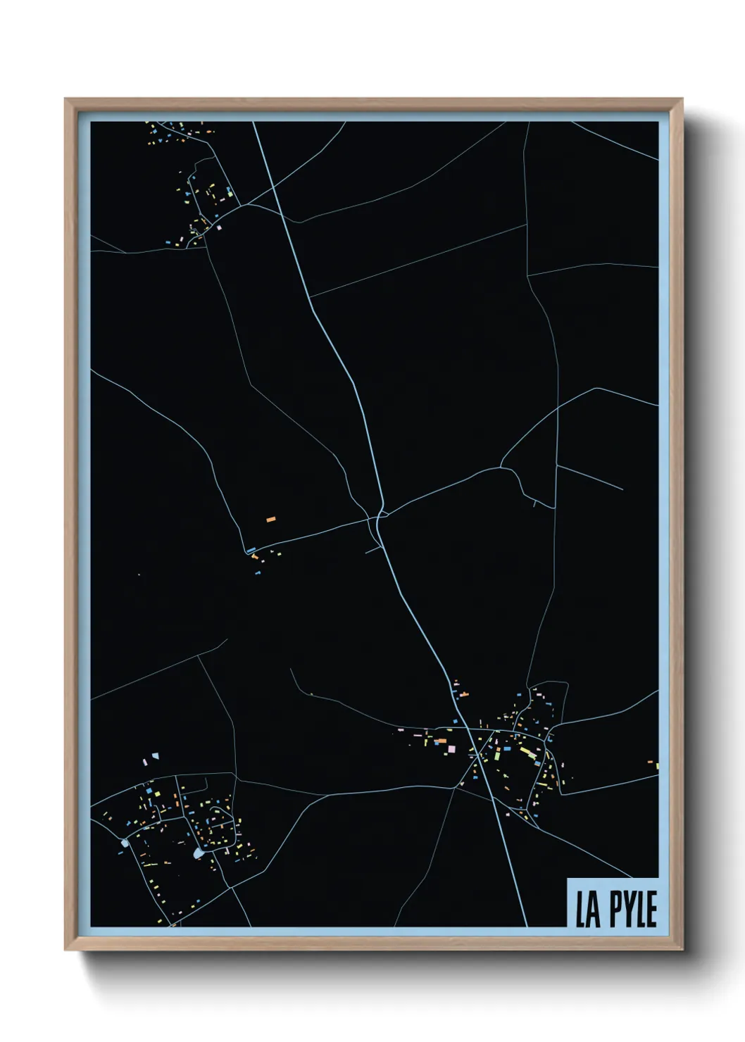 Une affiche de carte sur La Pyle