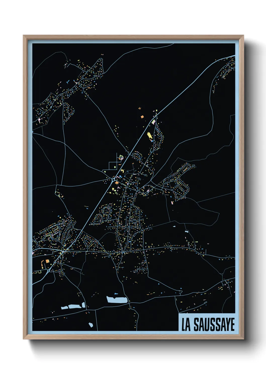 Une affiche de carte sur La Saussaye