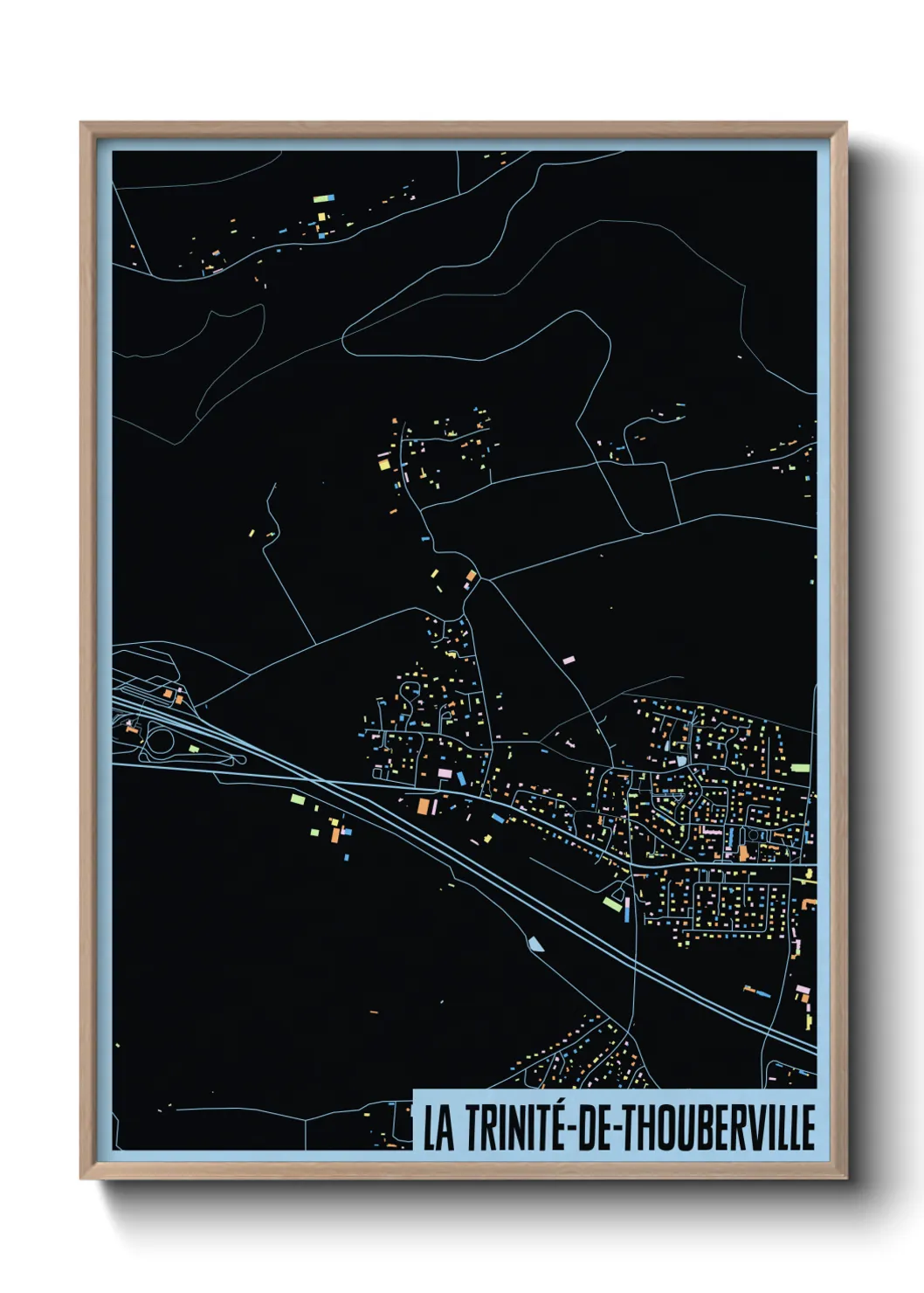 Une affiche de carte sur La Trinité-de-Thouberville