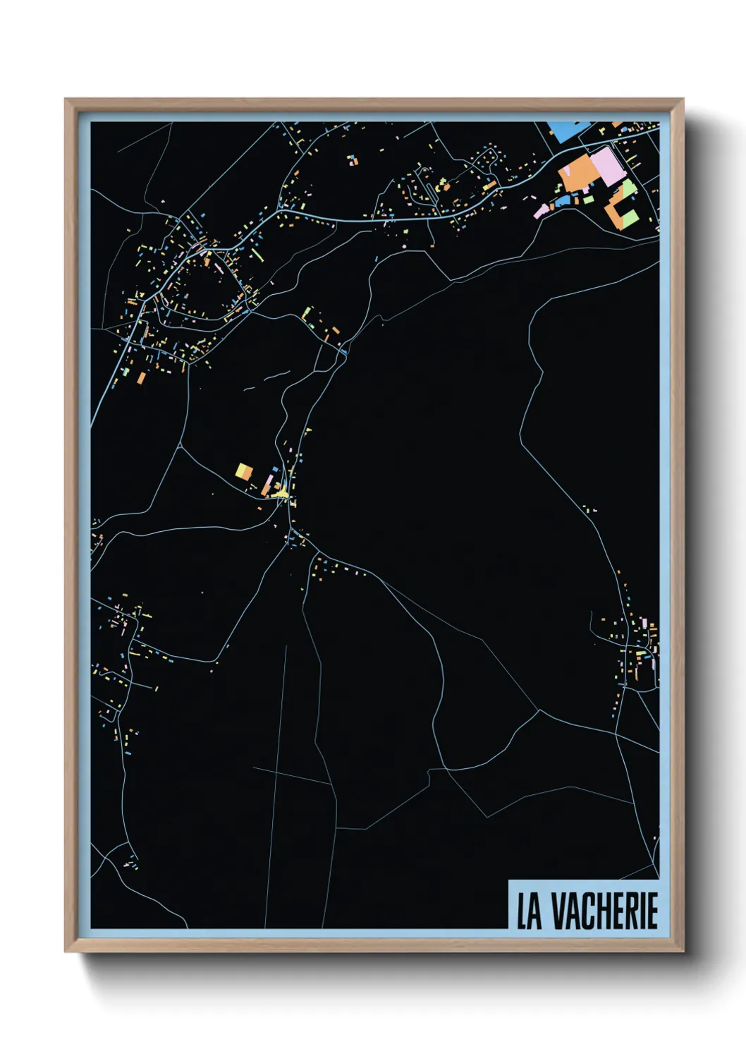 Une affiche de carte sur La Vacherie