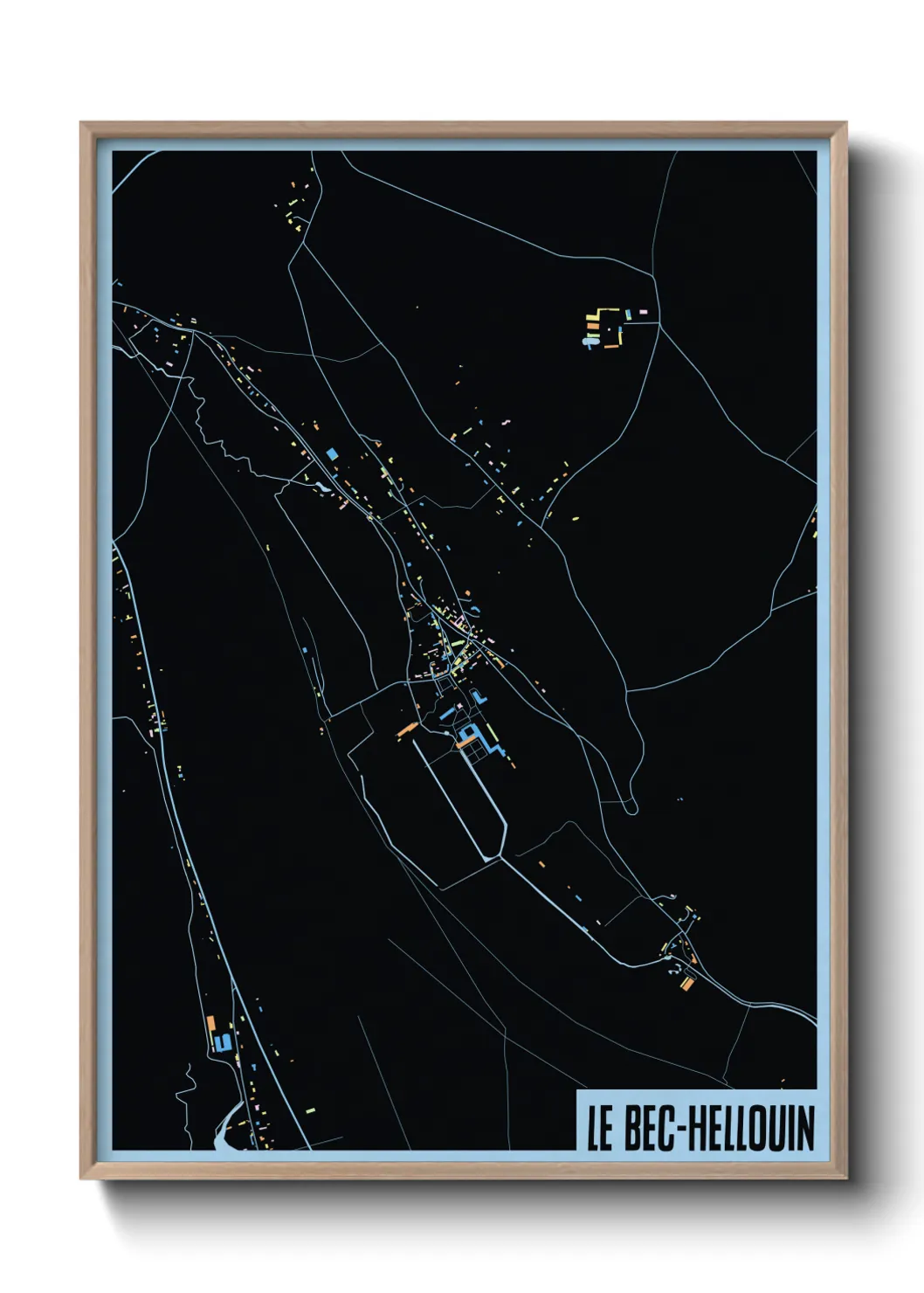 Une affiche de carte sur Le Bec-Hellouin