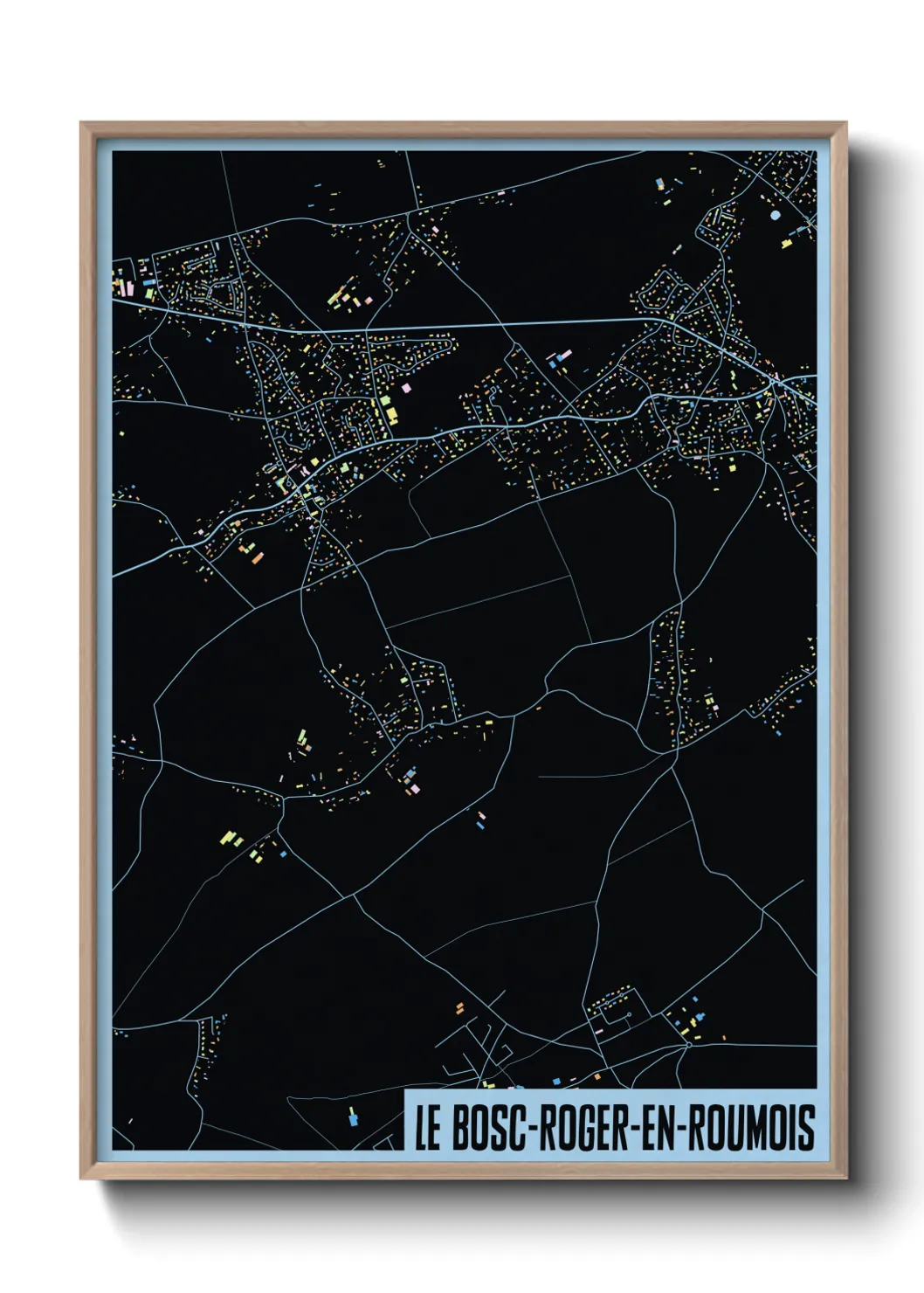 Une affiche de carte sur Le Bosc-Roger-en-Roumois