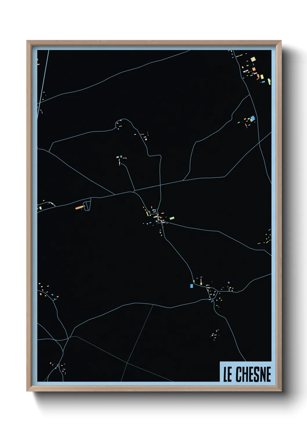 Une affiche de carte sur Le Chesne