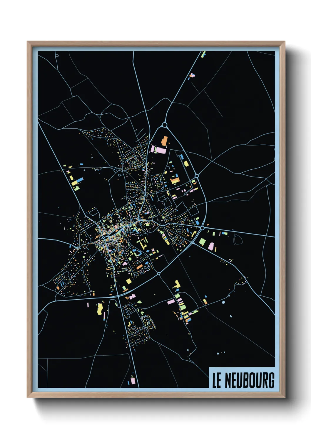 Une affiche de carte sur Le Neubourg