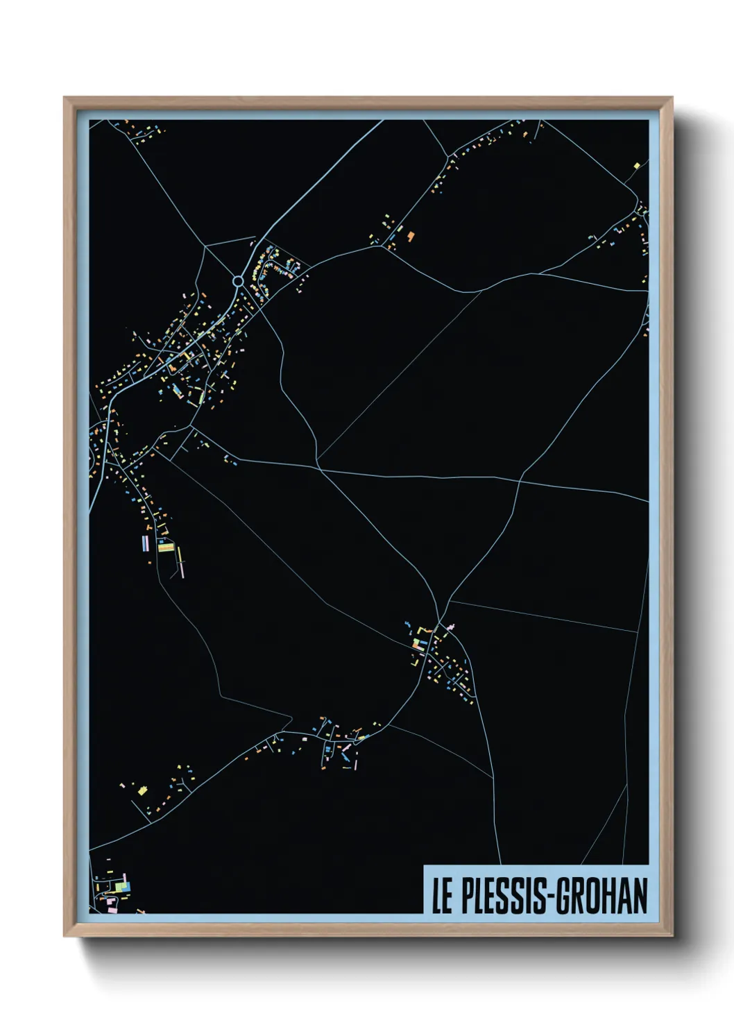 Une affiche de carte sur Le Plessis-Grohan