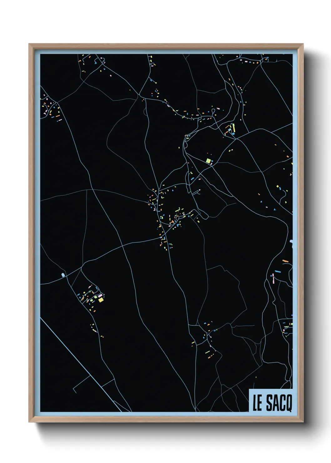 Une affiche de carte sur Le Sacq