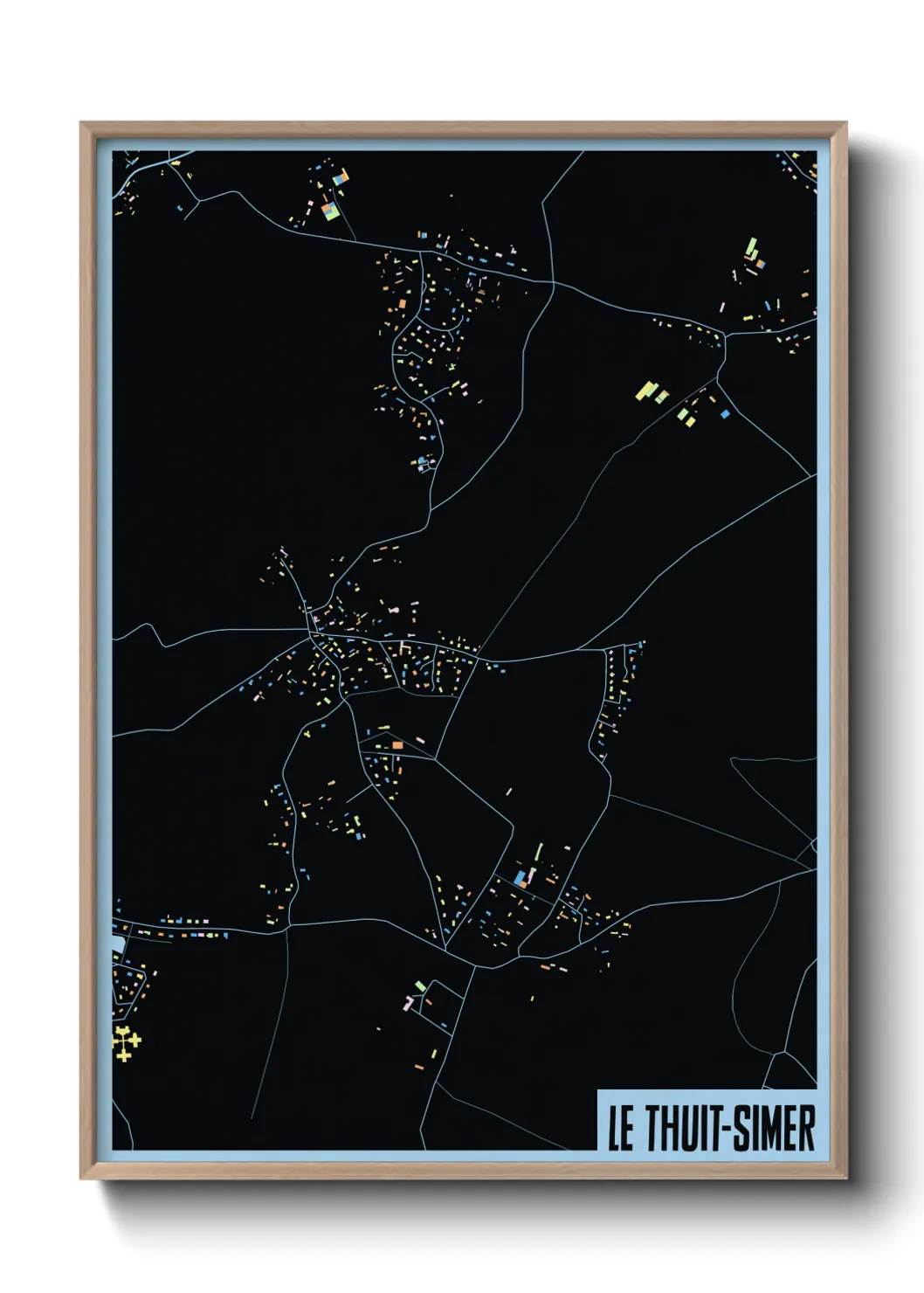 Une affiche de carte sur Le Thuit-Simer