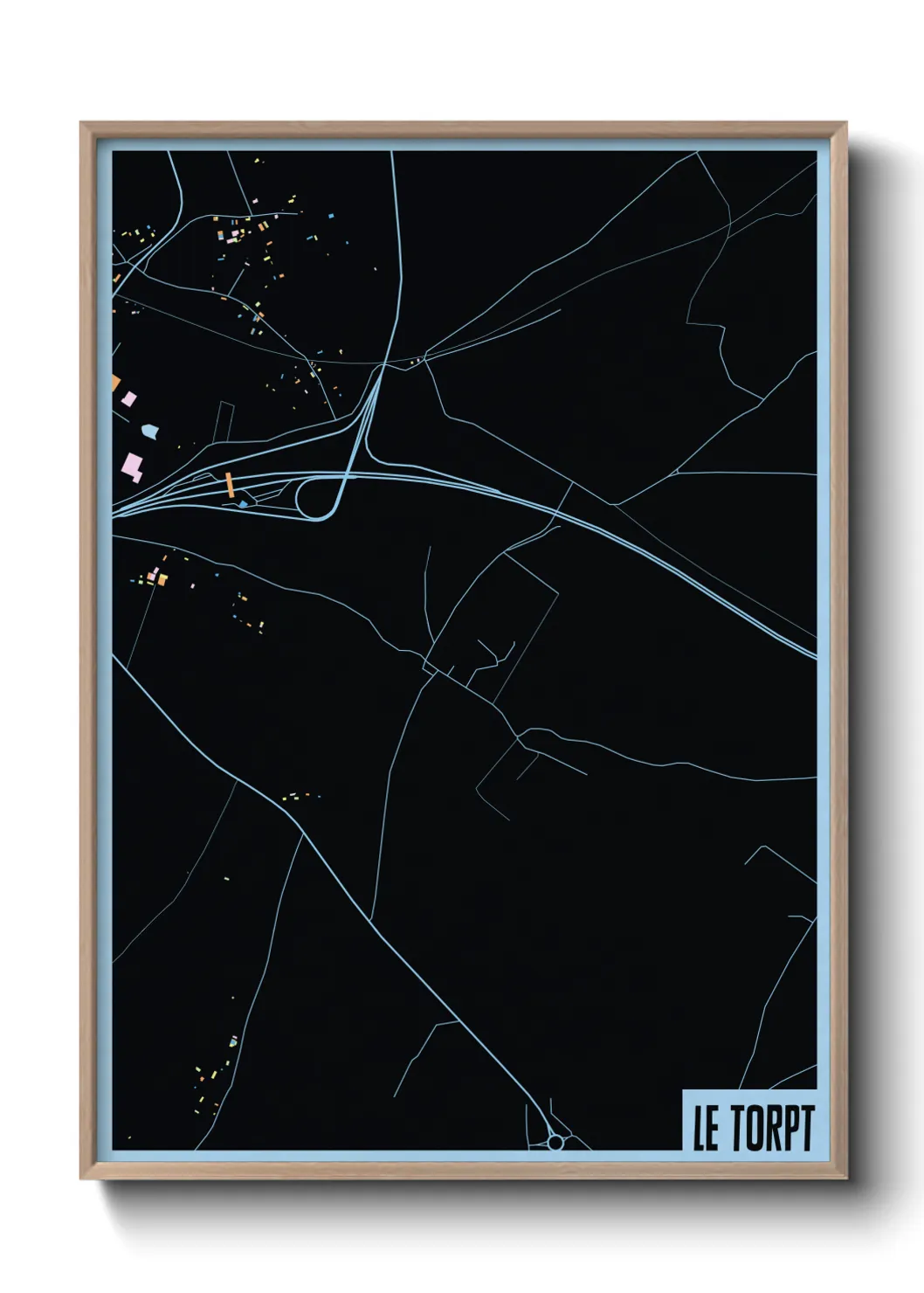 Une affiche de carte sur Le Torpt