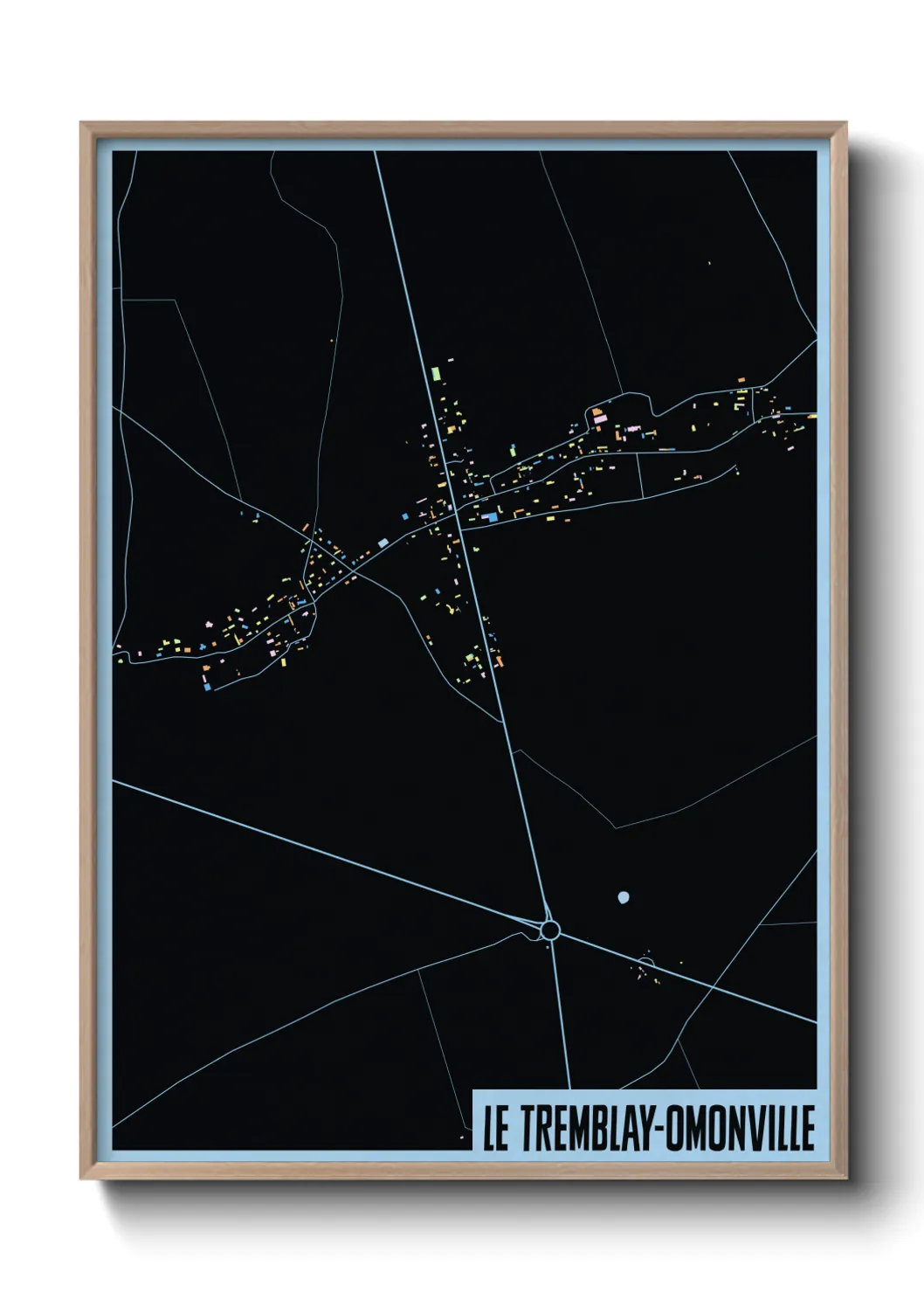 Une affiche de carte sur Le Tremblay-Omonville