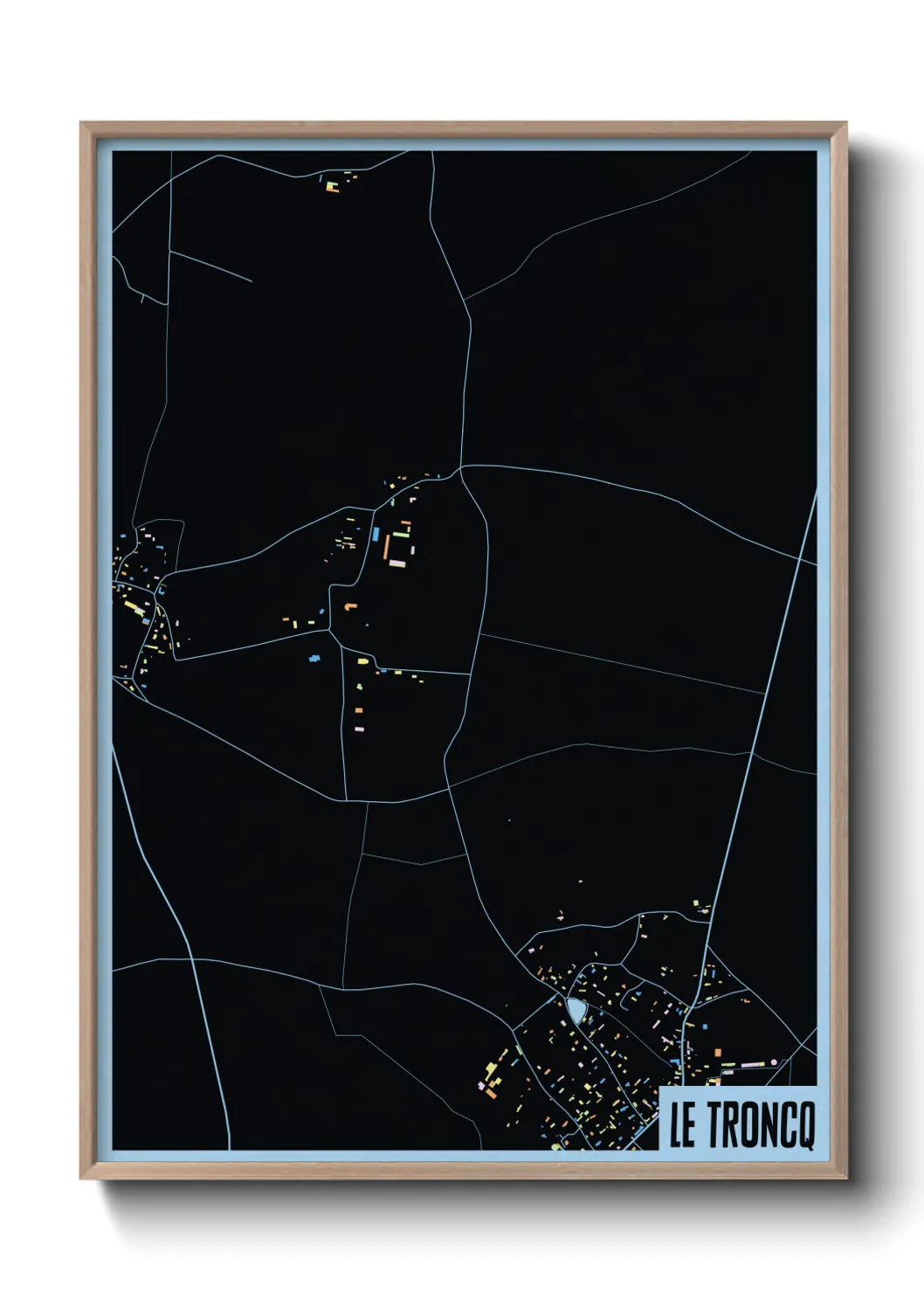 Une affiche de carte sur Le Troncq