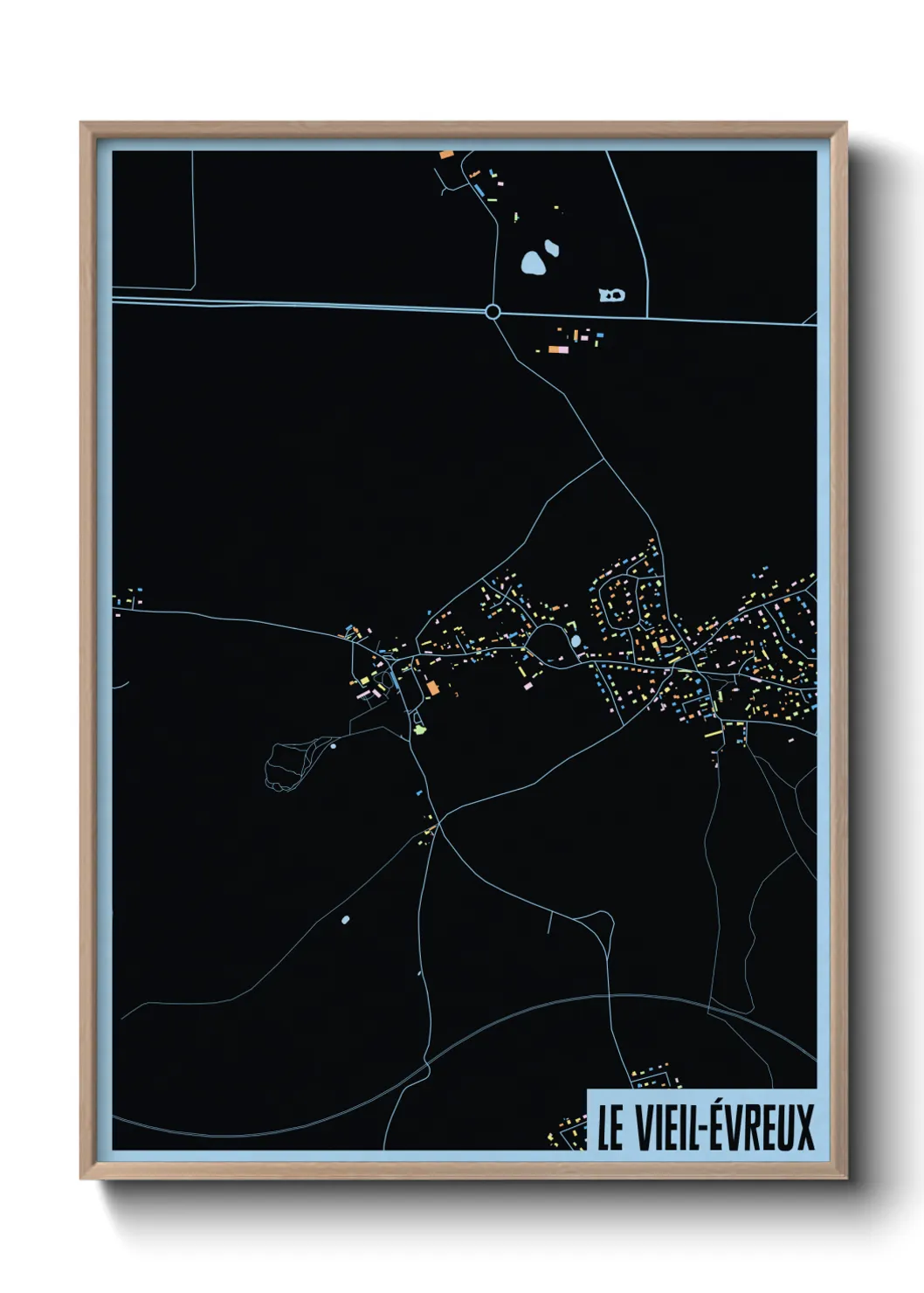 Une affiche de carte sur Le Vieil-Évreux