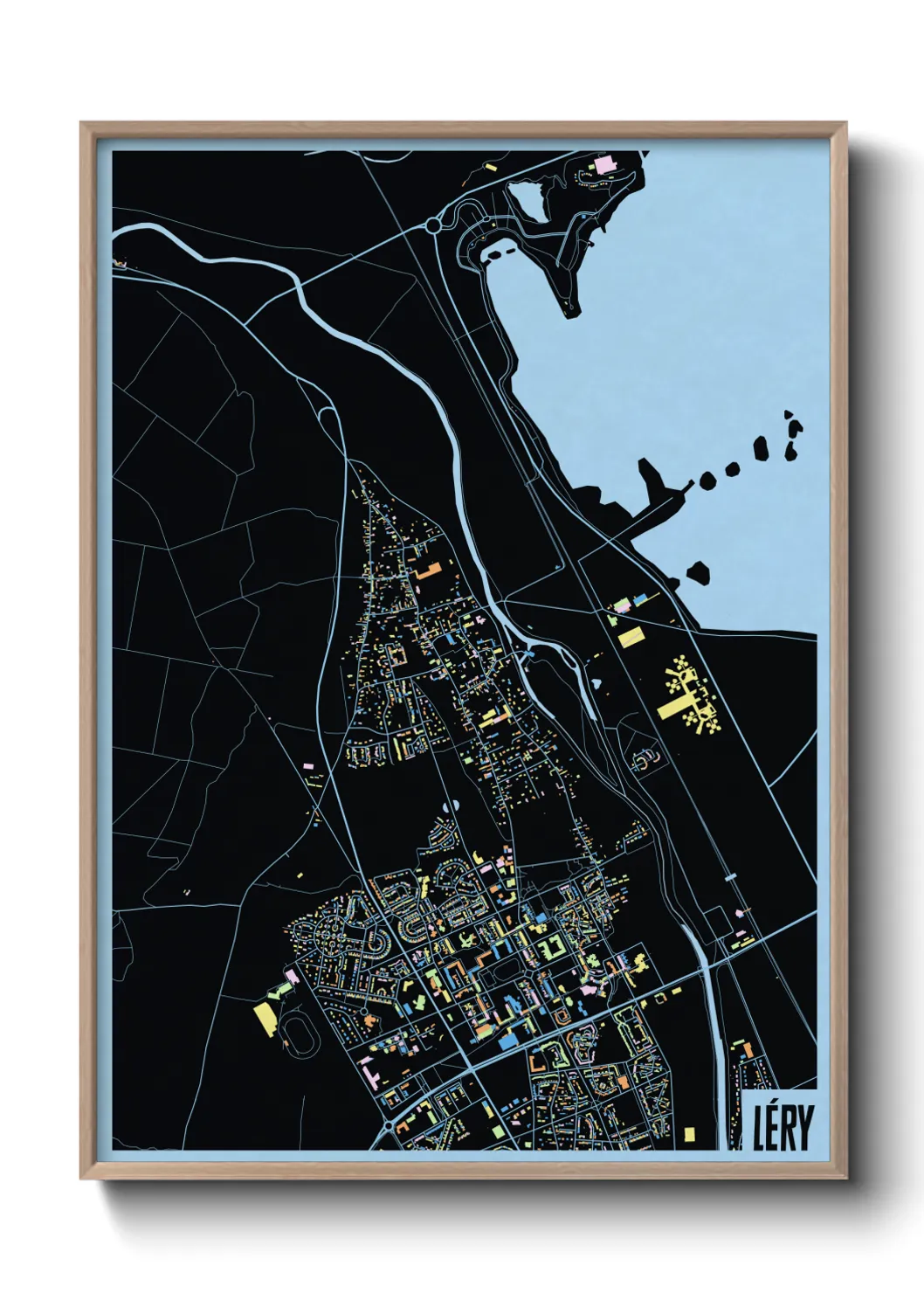 Une affiche de carte sur Léry