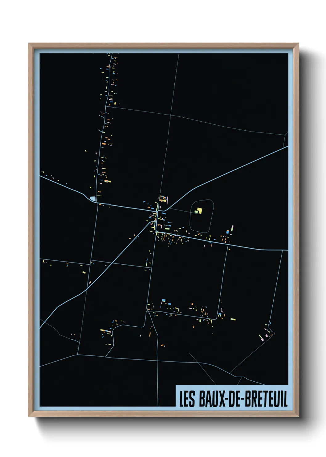 Une affiche de carte sur Les Baux-de-Breteuil