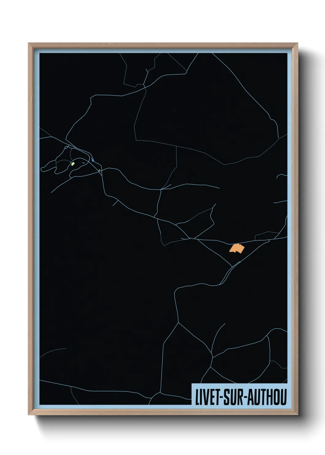 Une affiche de carte sur Livet-sur-Authou